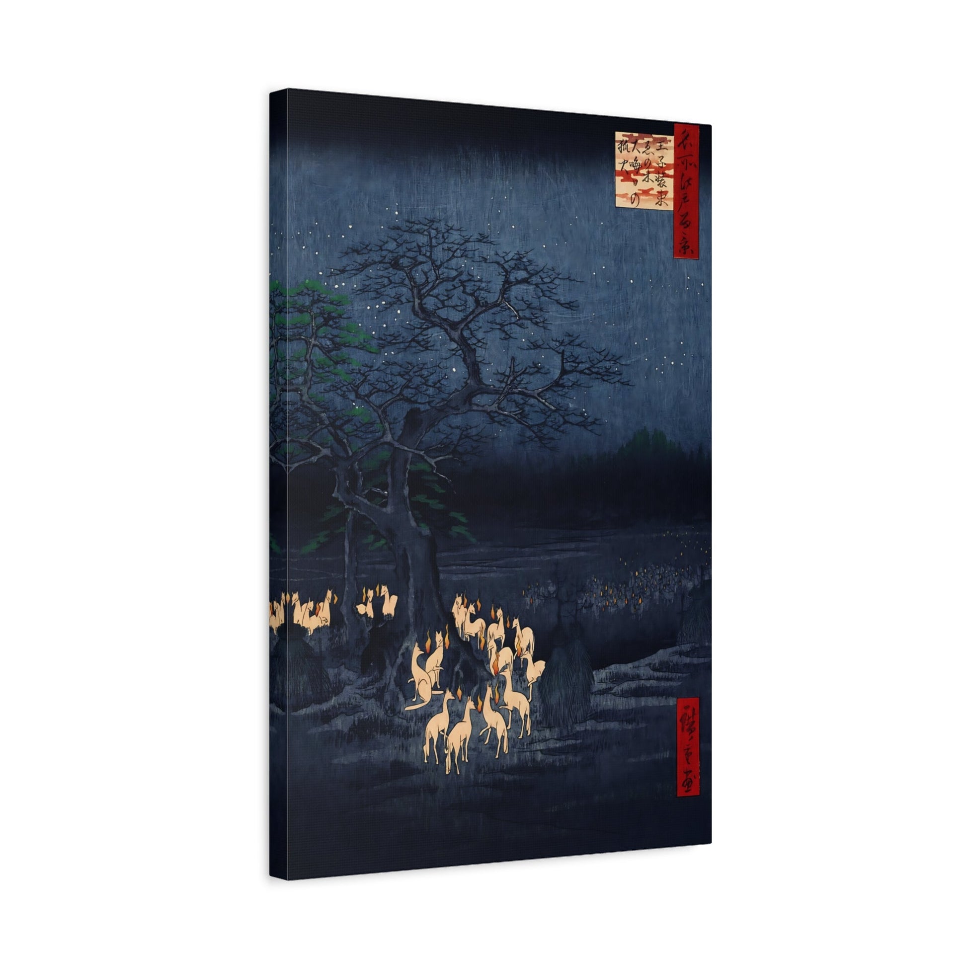 Utagawa Hiroshige Kitsunebi New Years Night - Canvas Wall Art Print