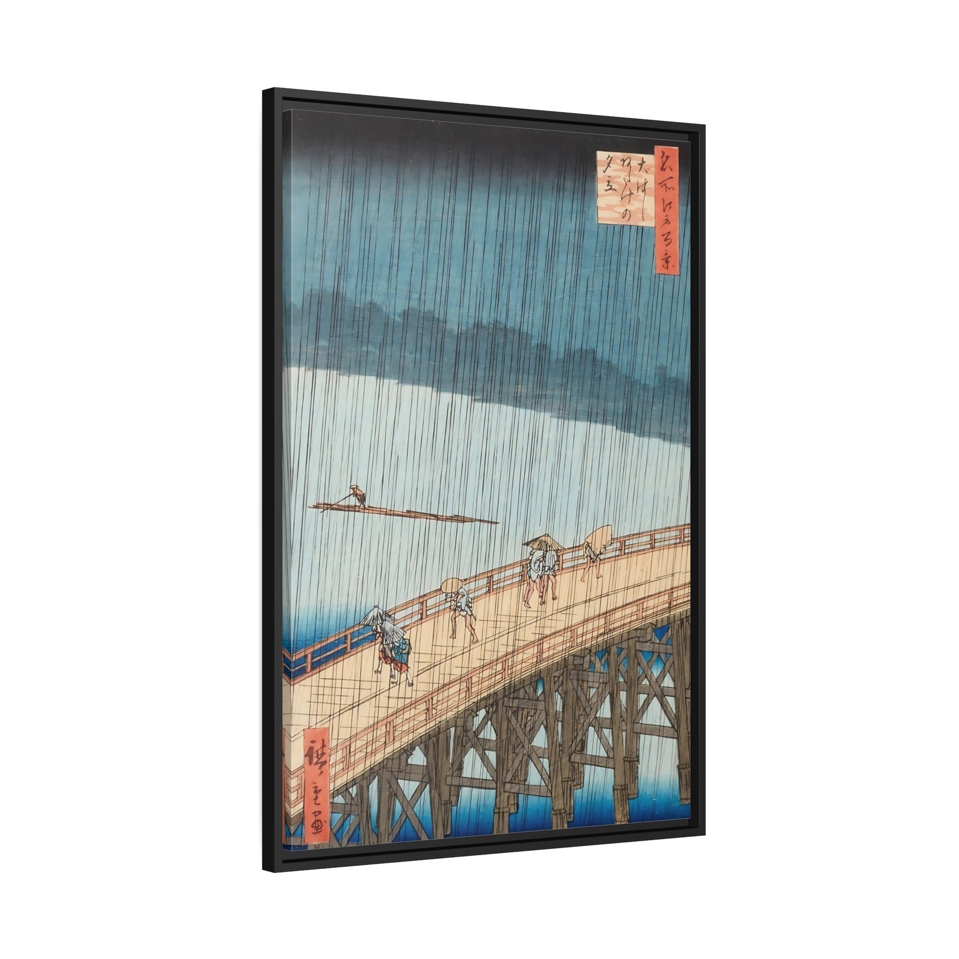 Utagawa Hiroshige Sudden Shower - Framed Canvas Print Artwork