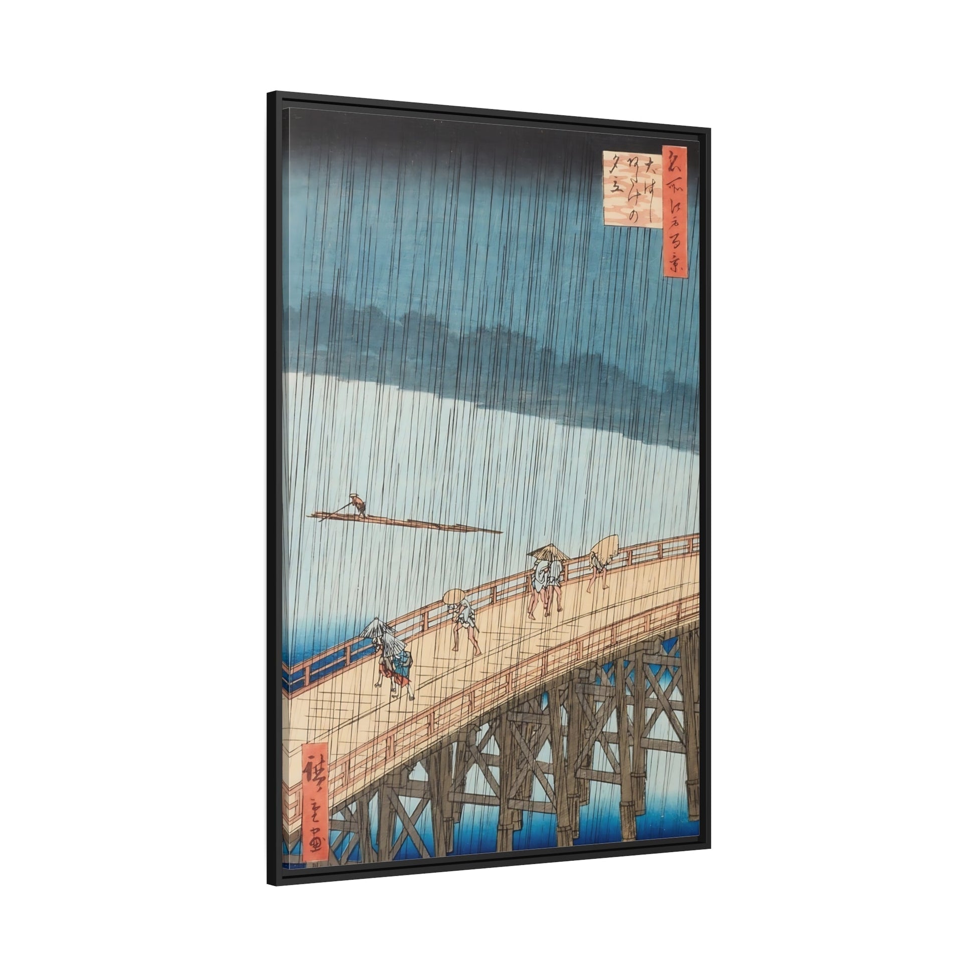 Utagawa Hiroshige Sudden Shower - Framed Canvas Print Artwork
