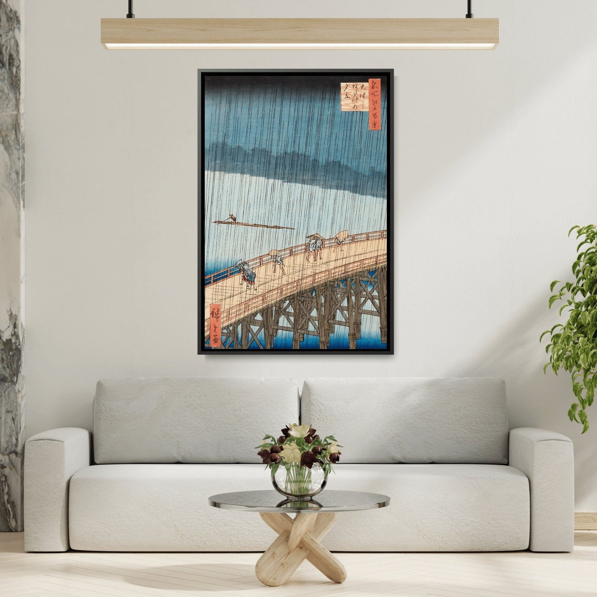Utagawa Hiroshige Sudden Shower - Framed Canvas Print Artwork