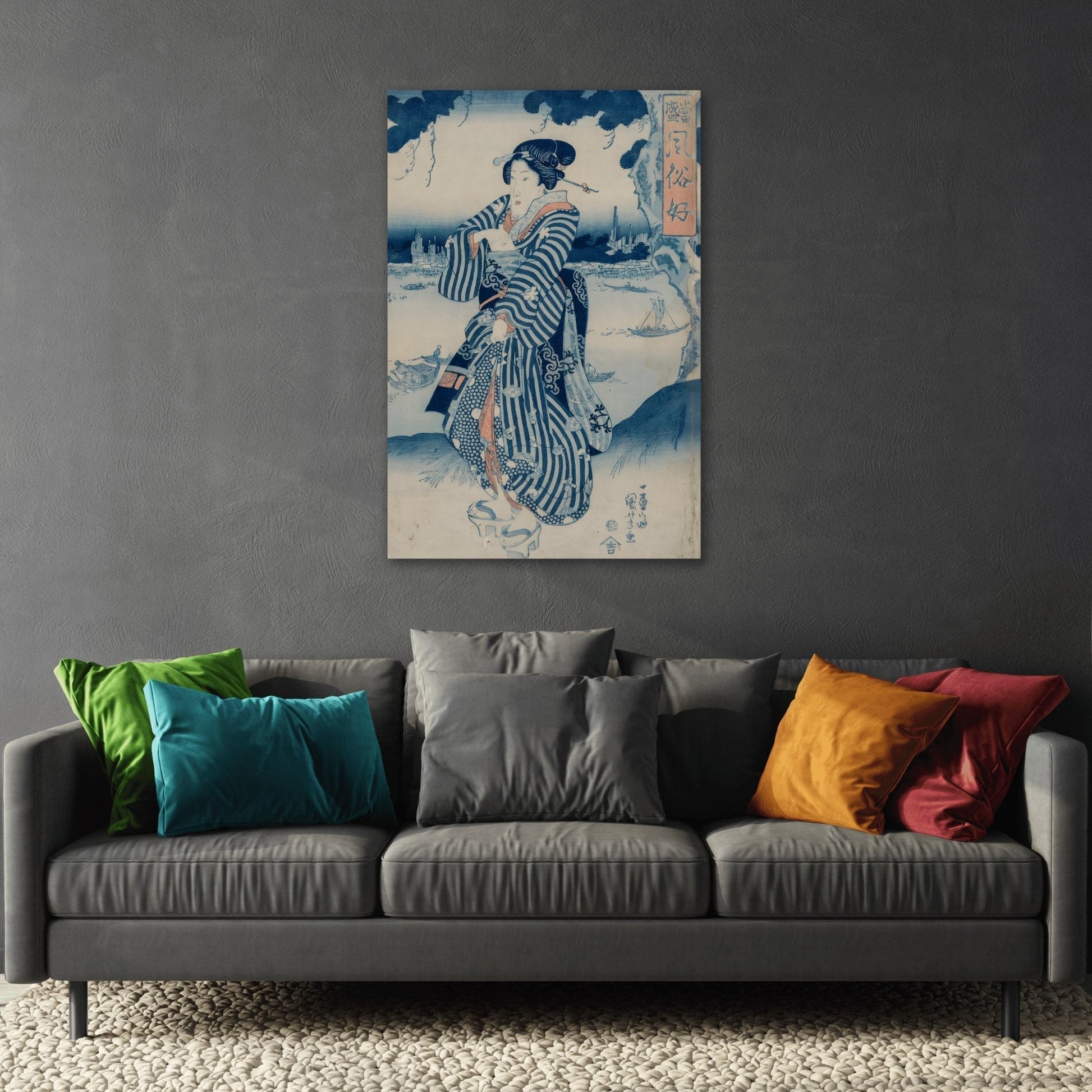 Utagawa Kuniyoshi Geisha Japanese Painting - Canvas Wall Art Print