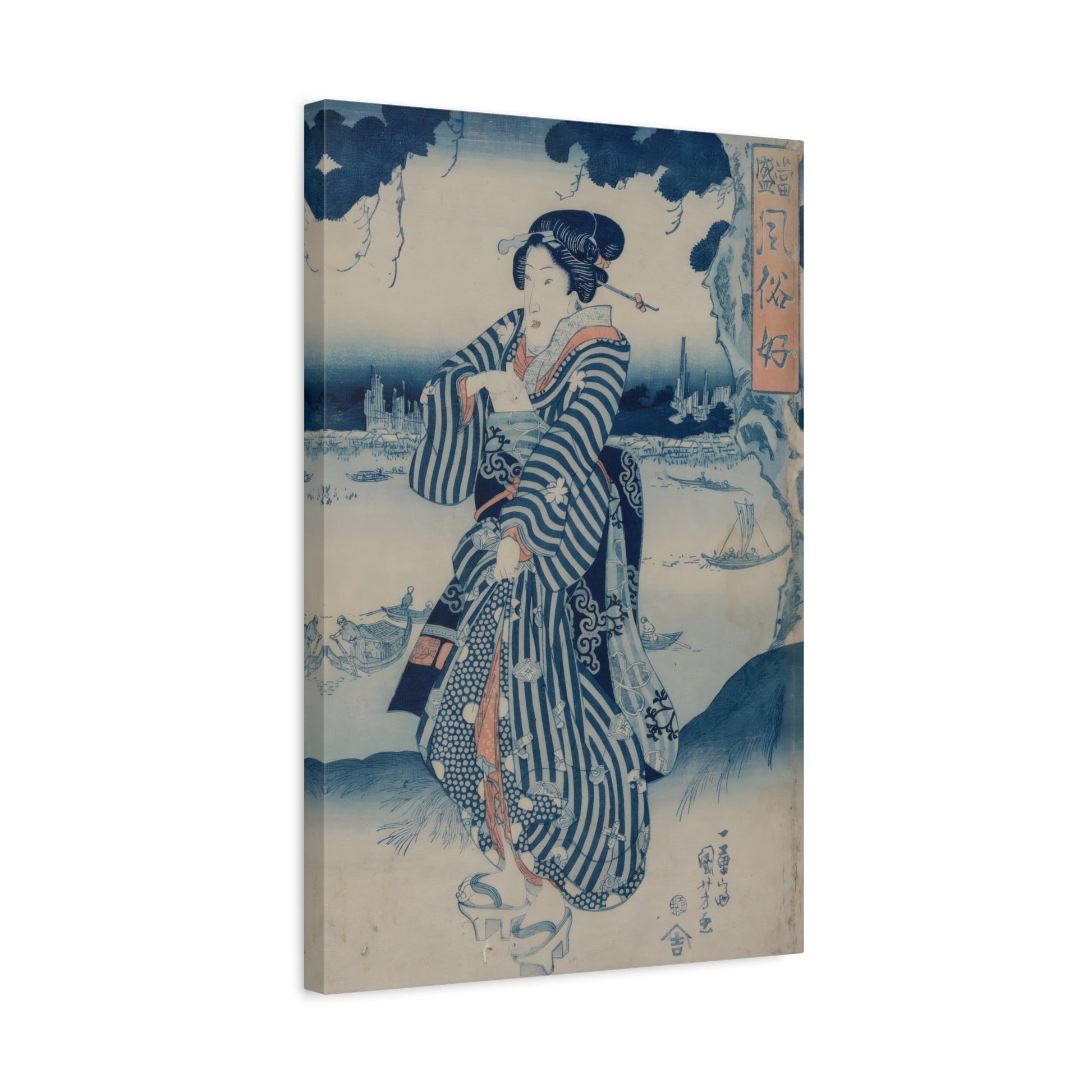 Utagawa Kuniyoshi Geisha Japanese Painting - Canvas Wall Art Print