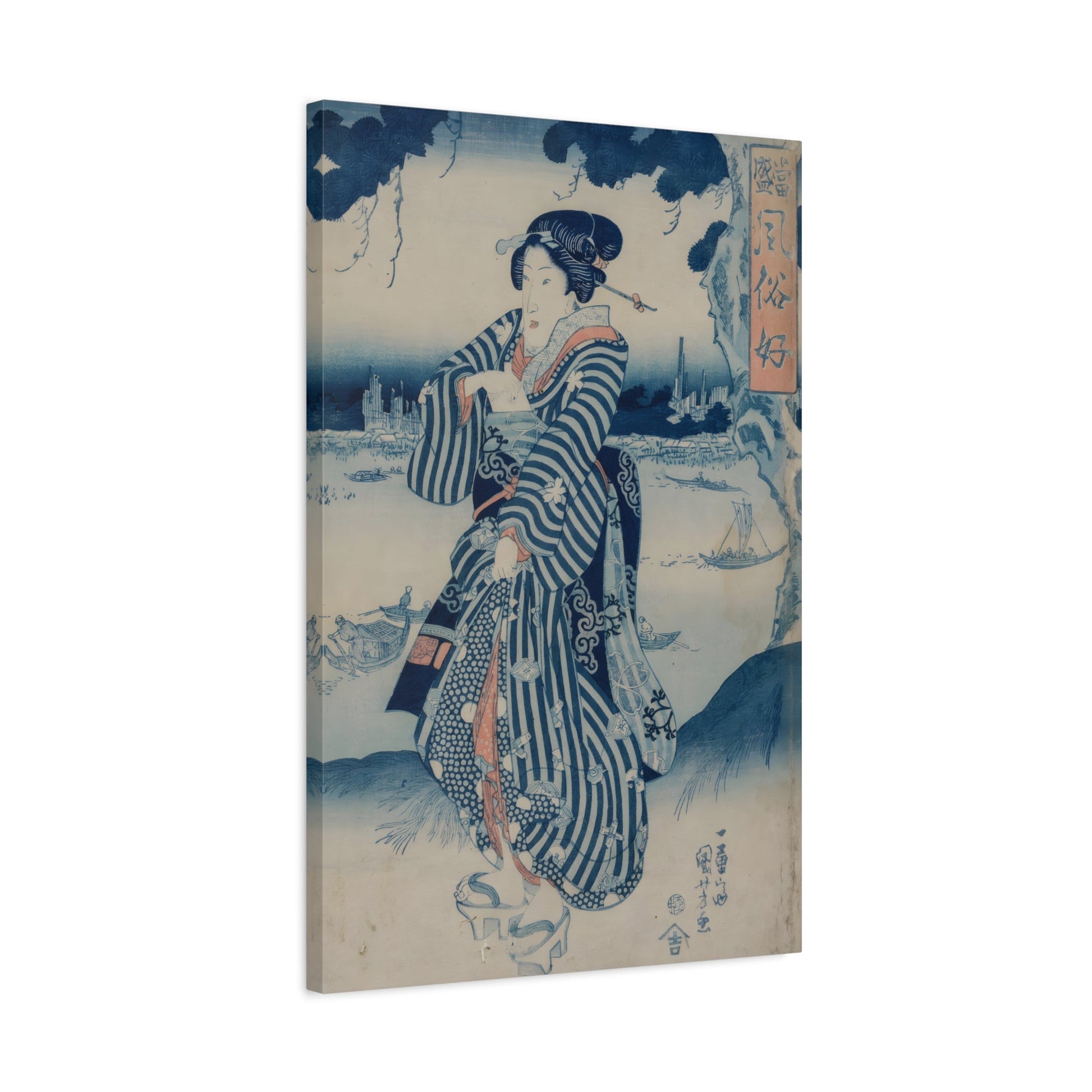 Utagawa Kuniyoshi Geisha Japanese Painting - Canvas Wall Art Print