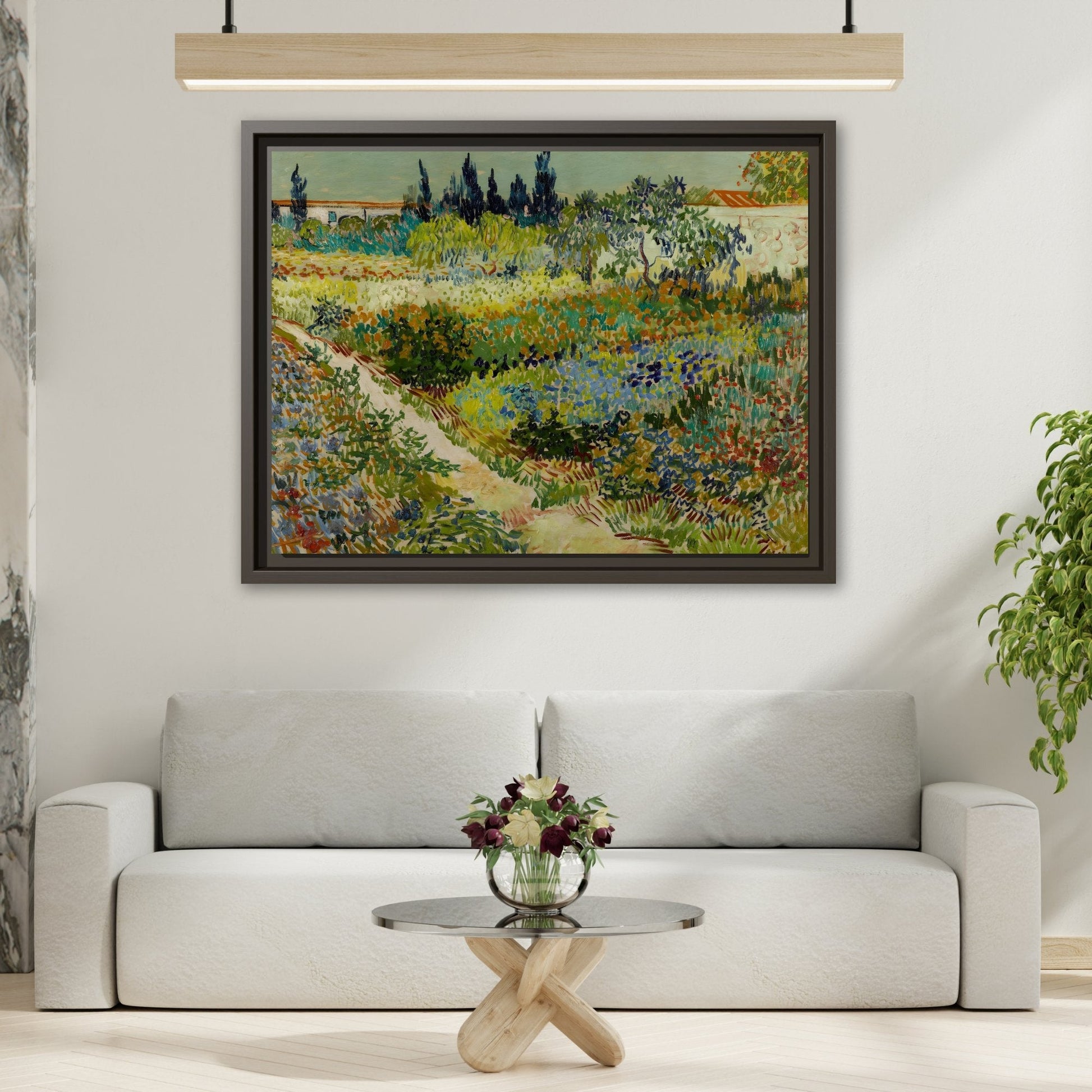 Van Gogh Garden at Arles Canvas Print - Colorful Wall Art in Frame