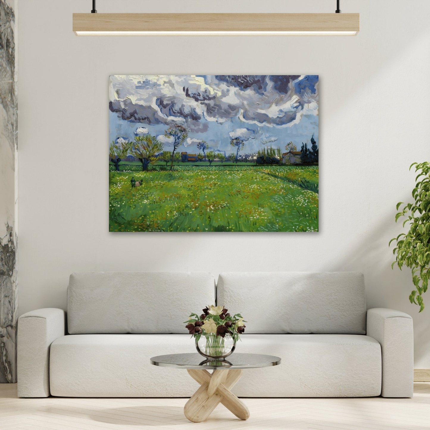 Van Gogh Landscape under a Turbulent Sky - Famous Canvas Wall Art Print