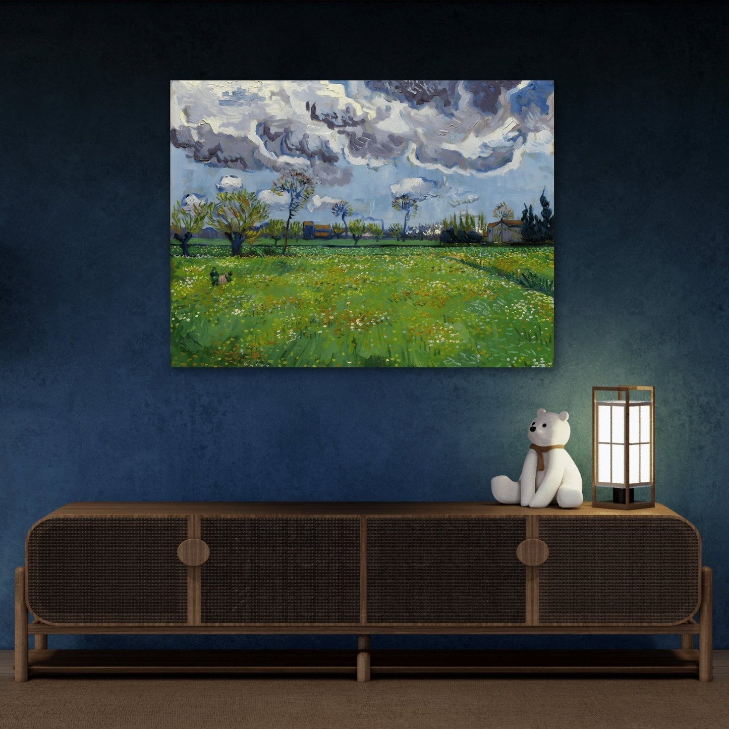 Van Gogh Landscape under a Turbulent Sky - Famous Canvas Wall Art Print