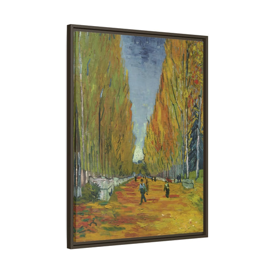 Van Gogh Les Alyscamps Framed Canvas Print - Famous Wall Art Prints in Exclusive Frame