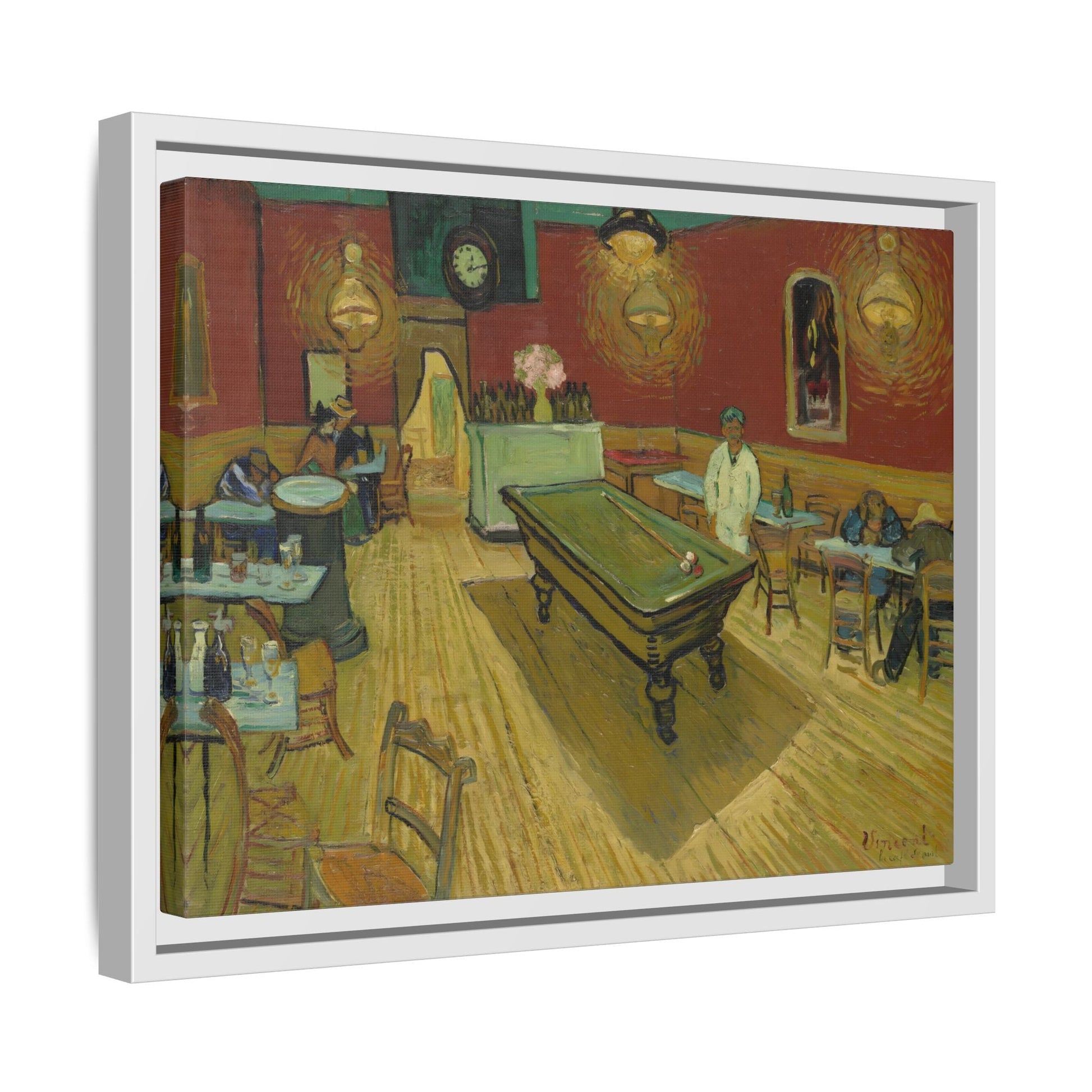 Van Gogh Night Cafe Canvas Print - Famous Wall Art in Exclusive Frame