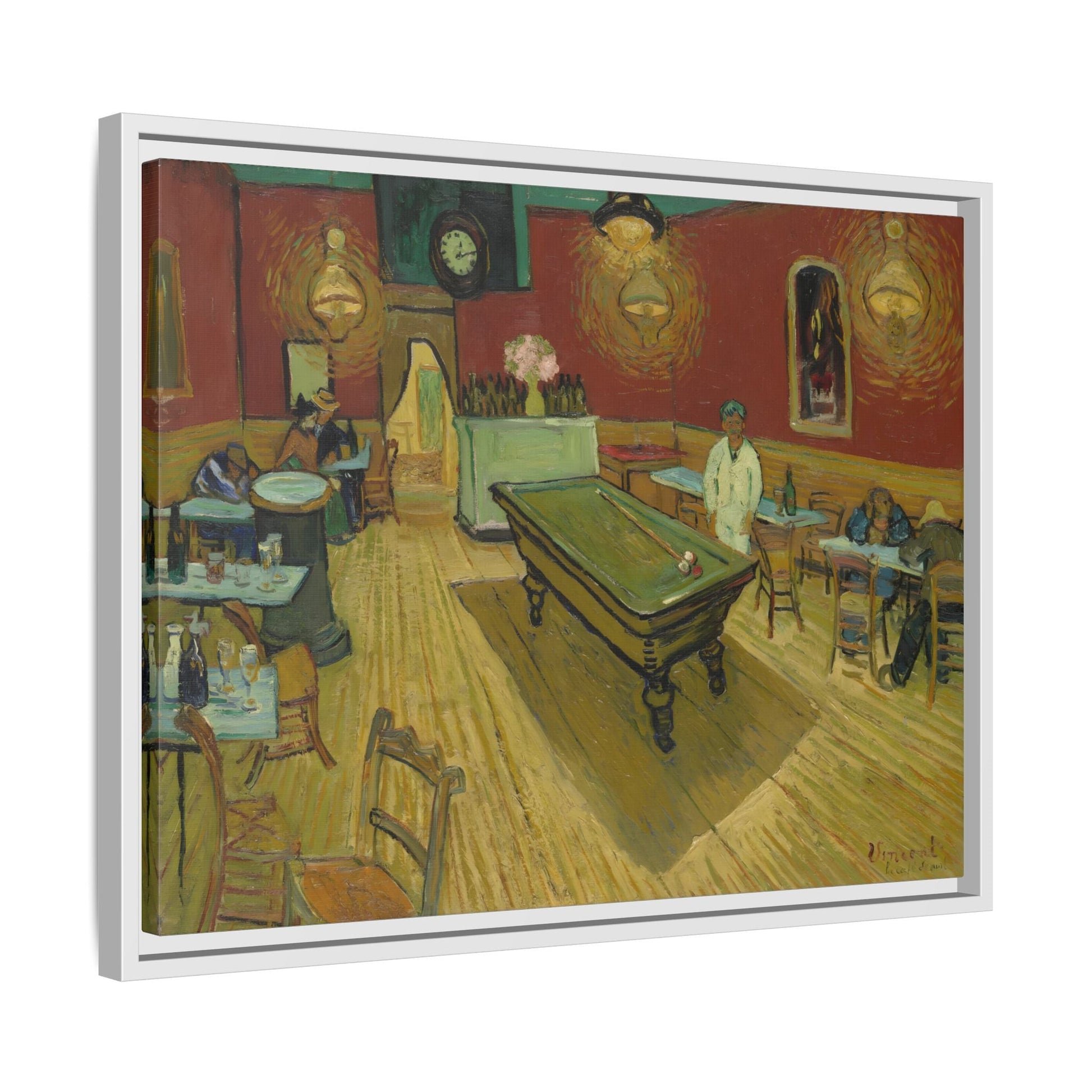 Van Gogh Night Cafe Canvas Print - Famous Wall Art in Exclusive Frame