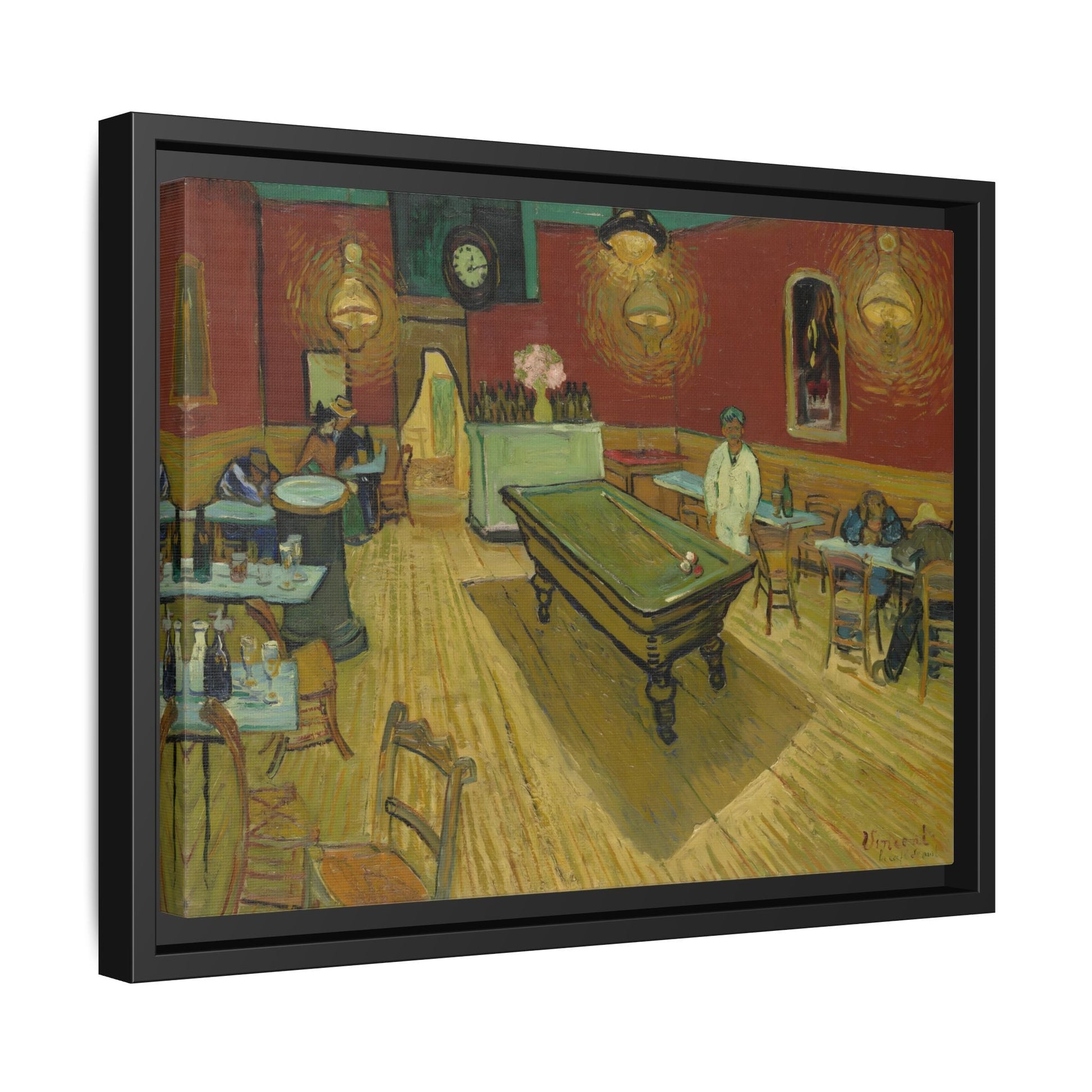 Van Gogh Night Cafe Canvas Print - Famous Wall Art in Exclusive Frame