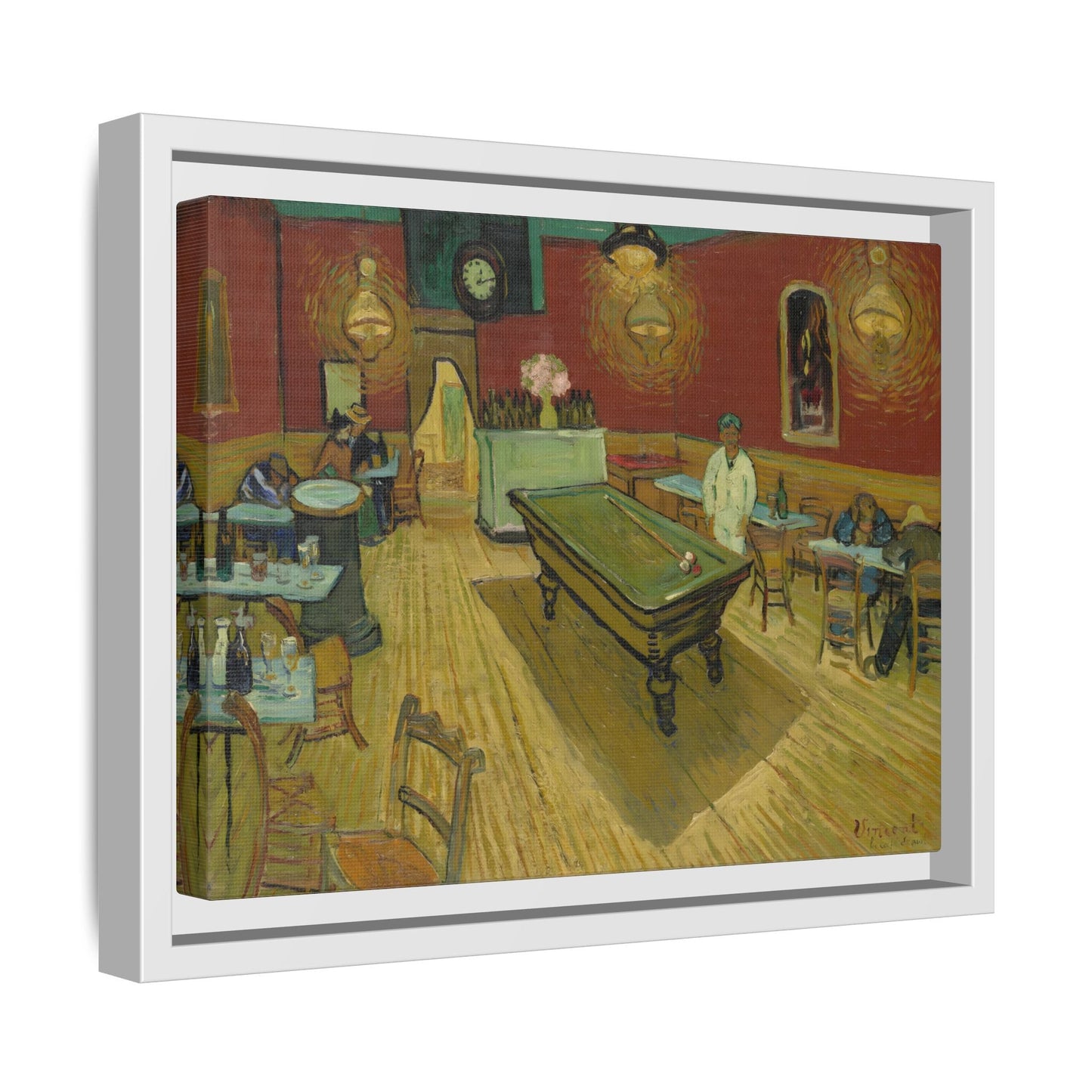 Van Gogh Night Cafe Canvas Print - Famous Wall Art in Exclusive Frame