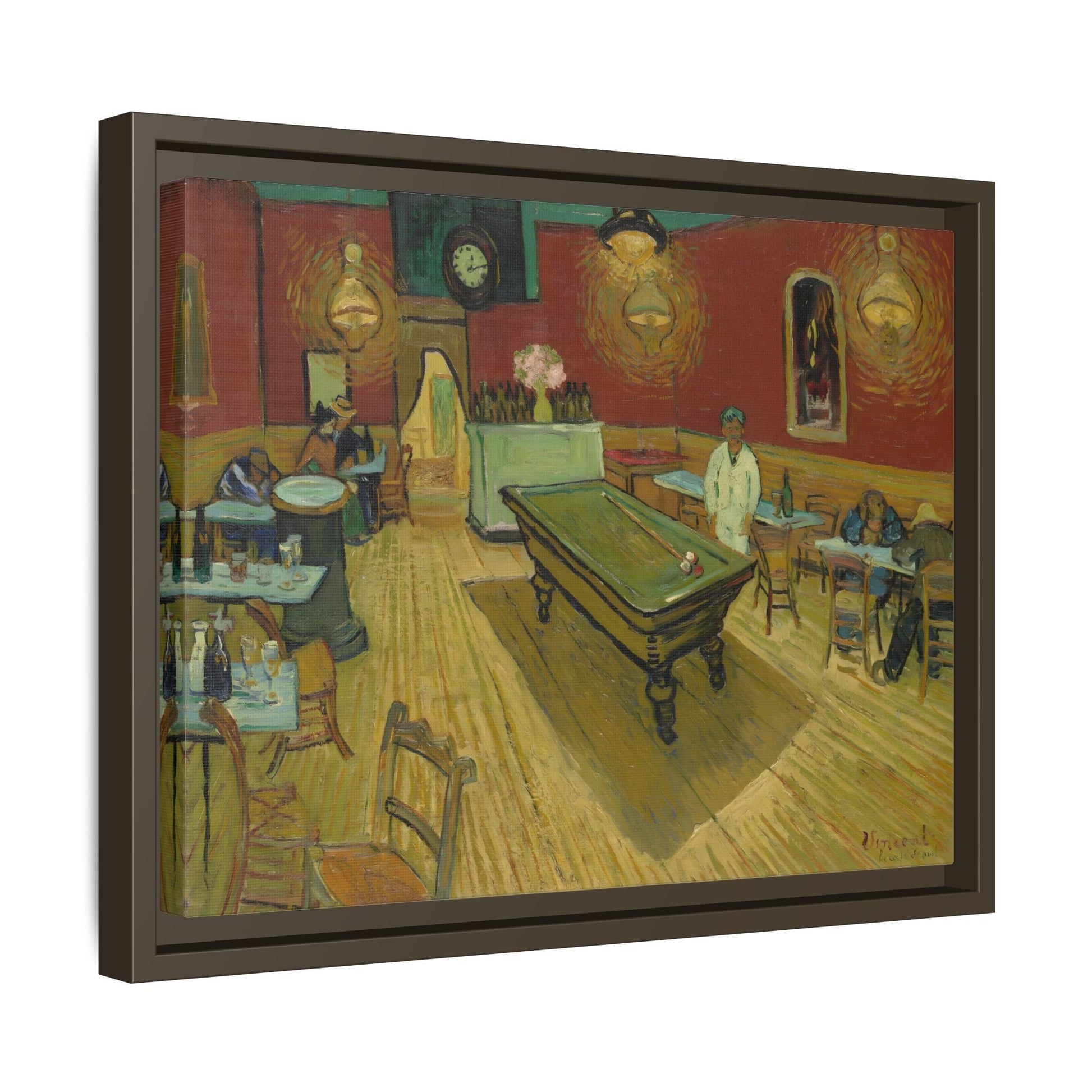 Van Gogh Night Cafe Canvas Print - Famous Wall Art in Exclusive Frame