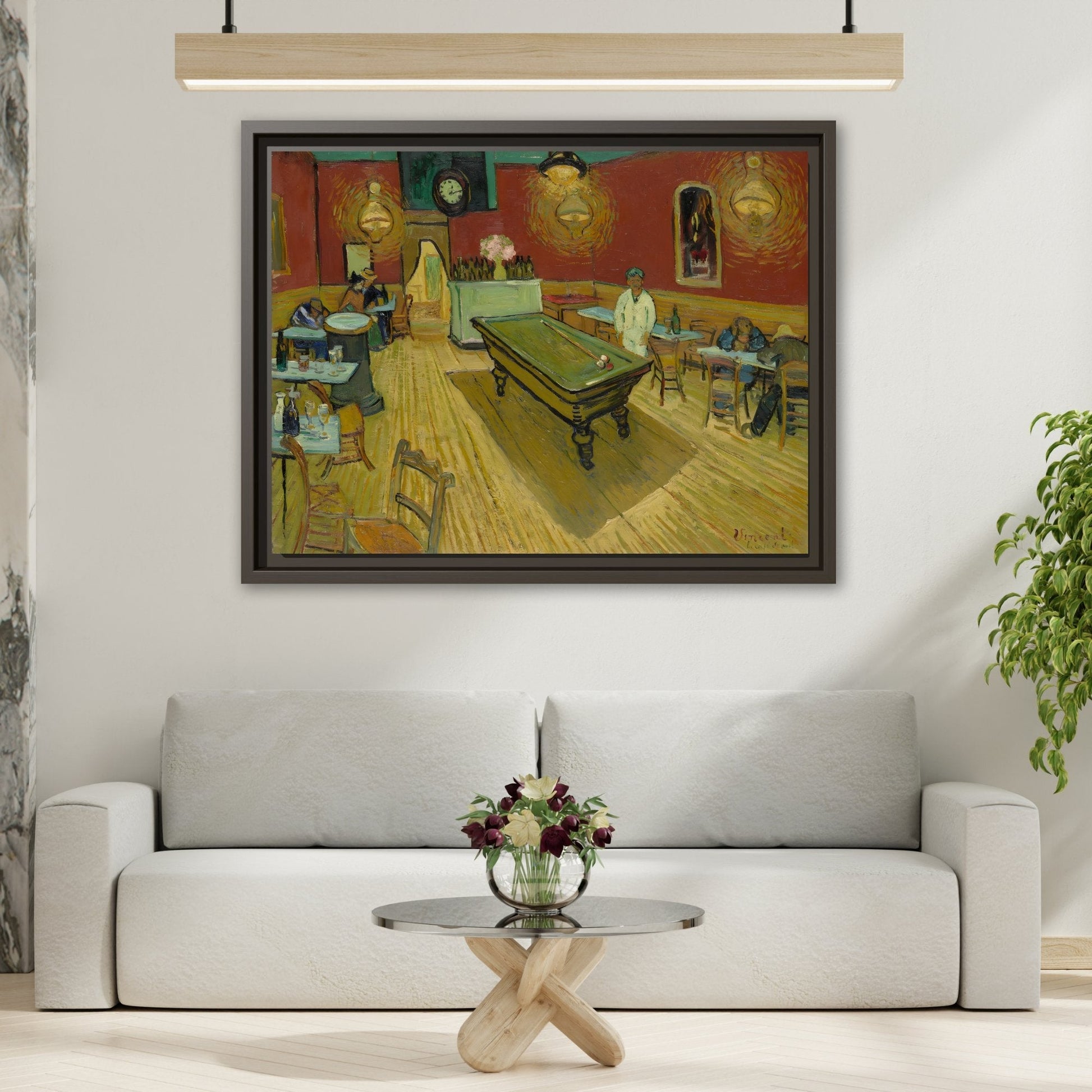 Van Gogh Night Cafe Canvas Print - Famous Wall Art in Exclusive Frame