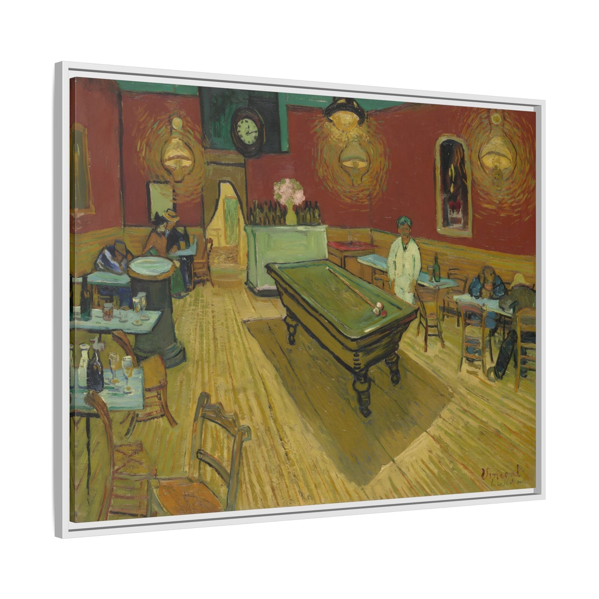 Van Gogh Night Cafe Canvas Print - Famous Wall Art in Exclusive Frame