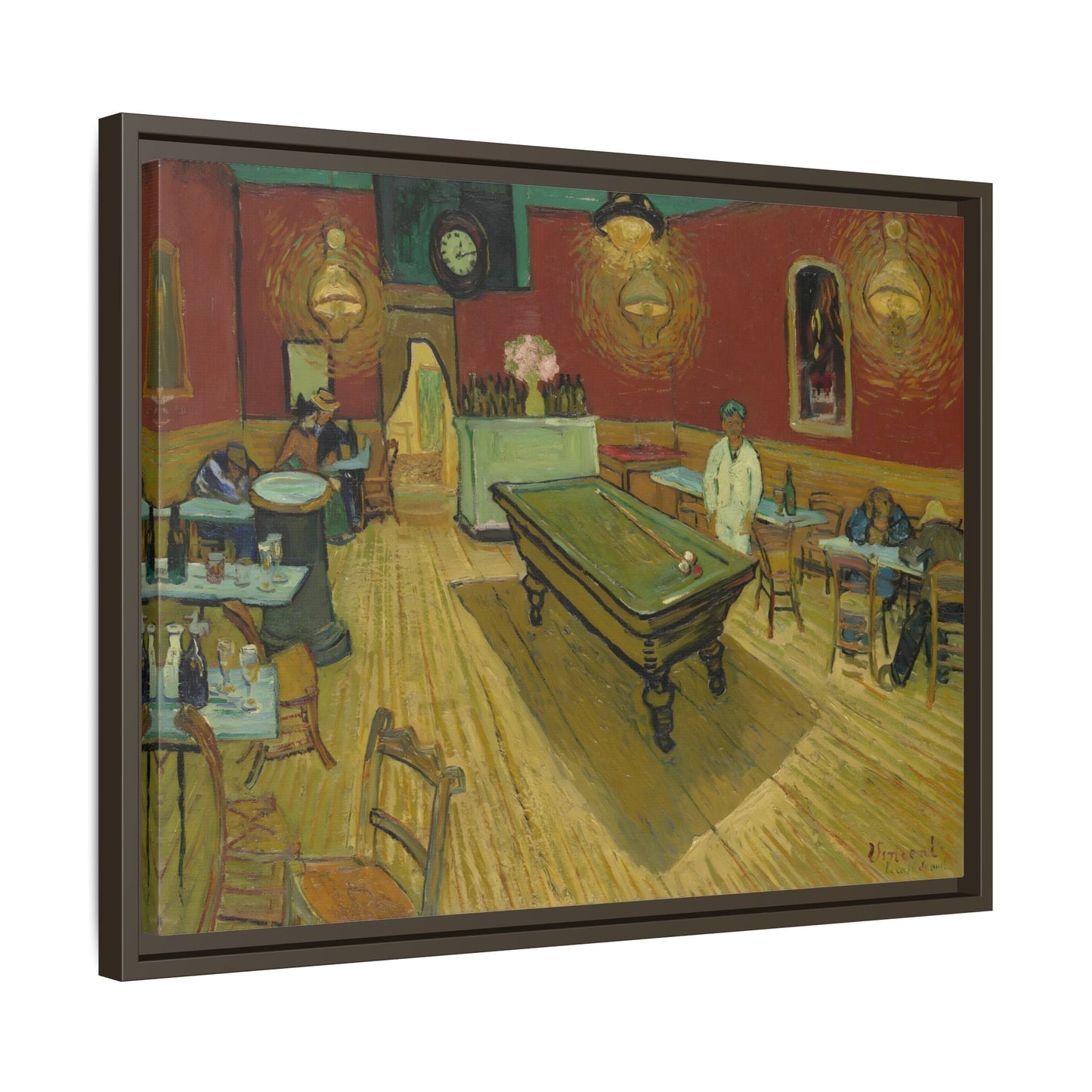 Van Gogh Night Cafe Canvas Print - Famous Wall Art in Exclusive Frame