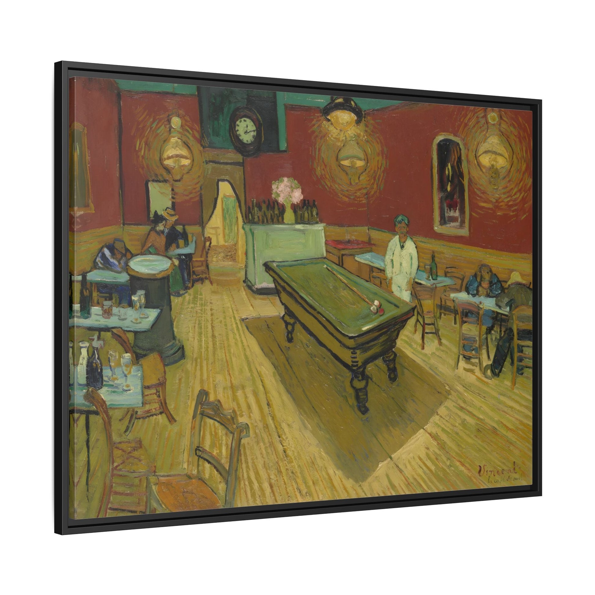 Van Gogh Night Cafe Canvas Print - Famous Wall Art in Exclusive Frame