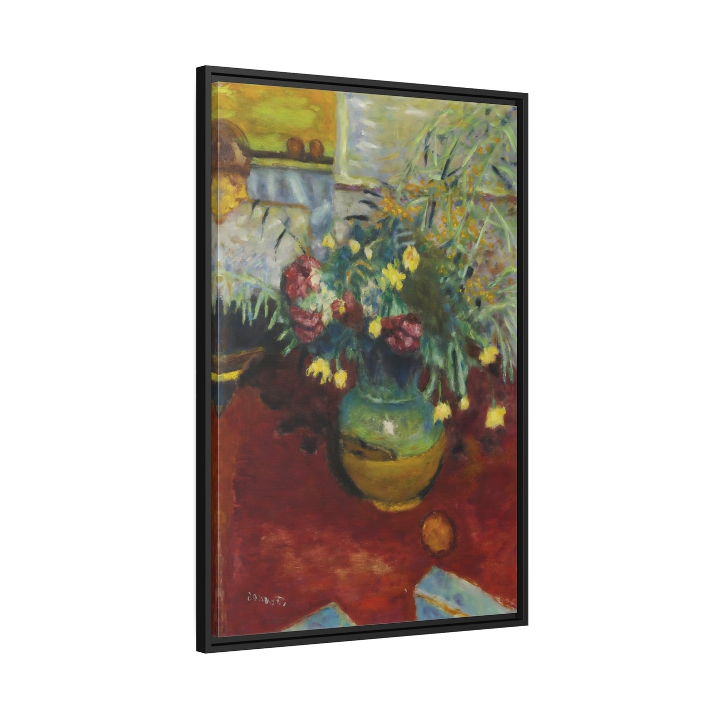 Vase of Flowers Wall Art - Framed Bonnard Canvas Print - YesArtYes