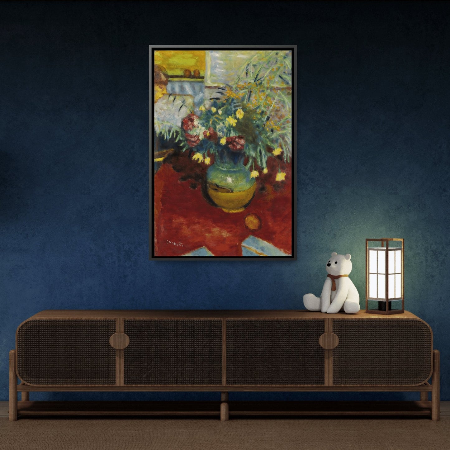 Vase of Flowers Wall Art - Framed Bonnard Canvas Print - YesArtYes