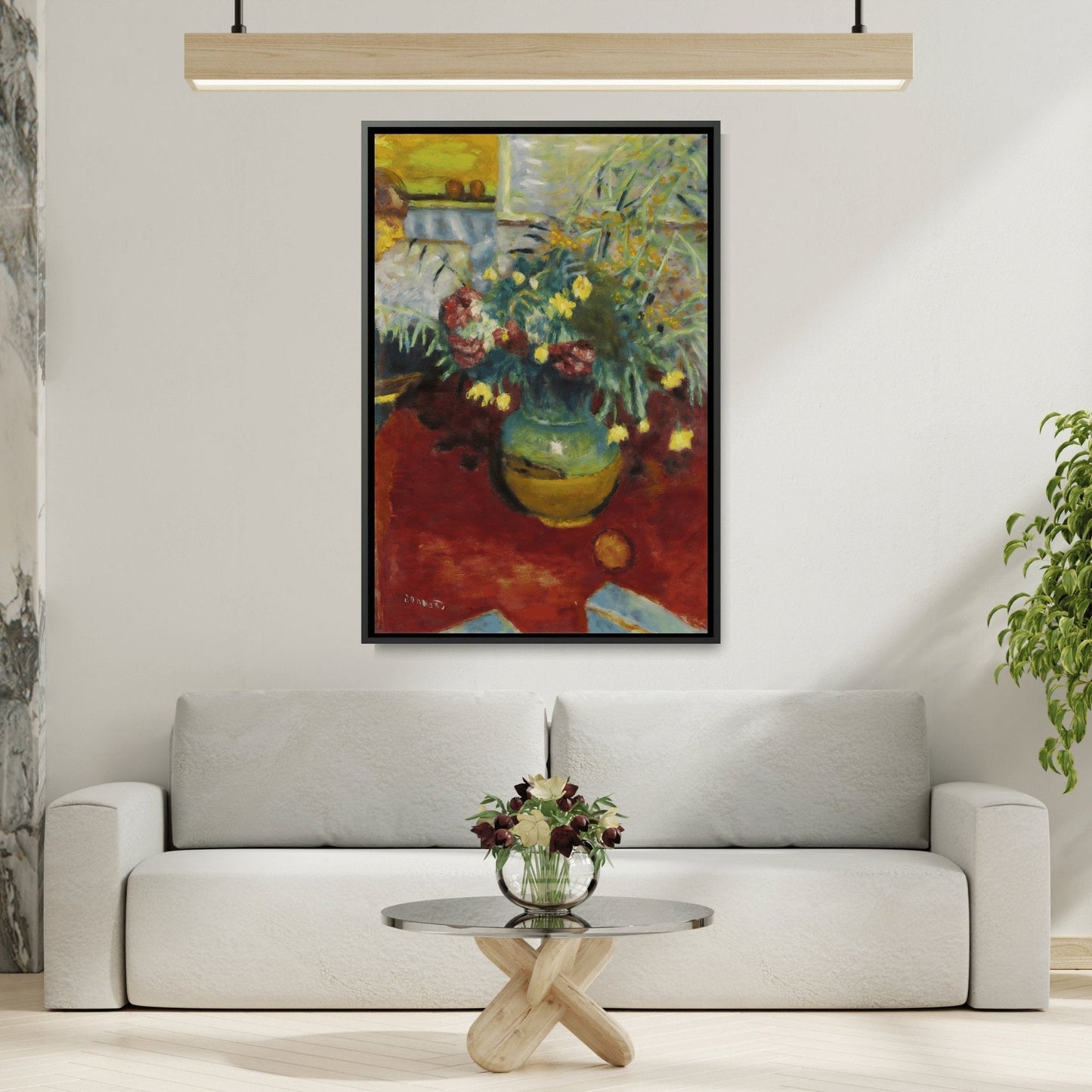 Vase of Flowers Wall Art - Framed Bonnard Canvas Print - YesArtYes