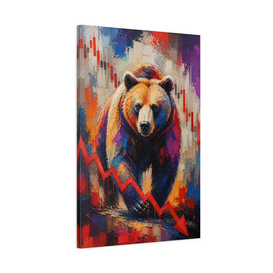 Main Mockup. Vibrant Bear Market shown as canvas print