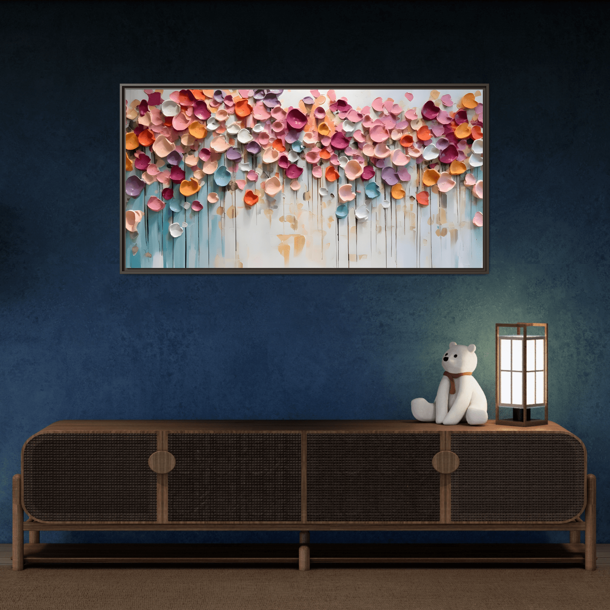 Vibrant Floral Canvas Wall Art - Extra Large Framed Home Decor - YesArtYes