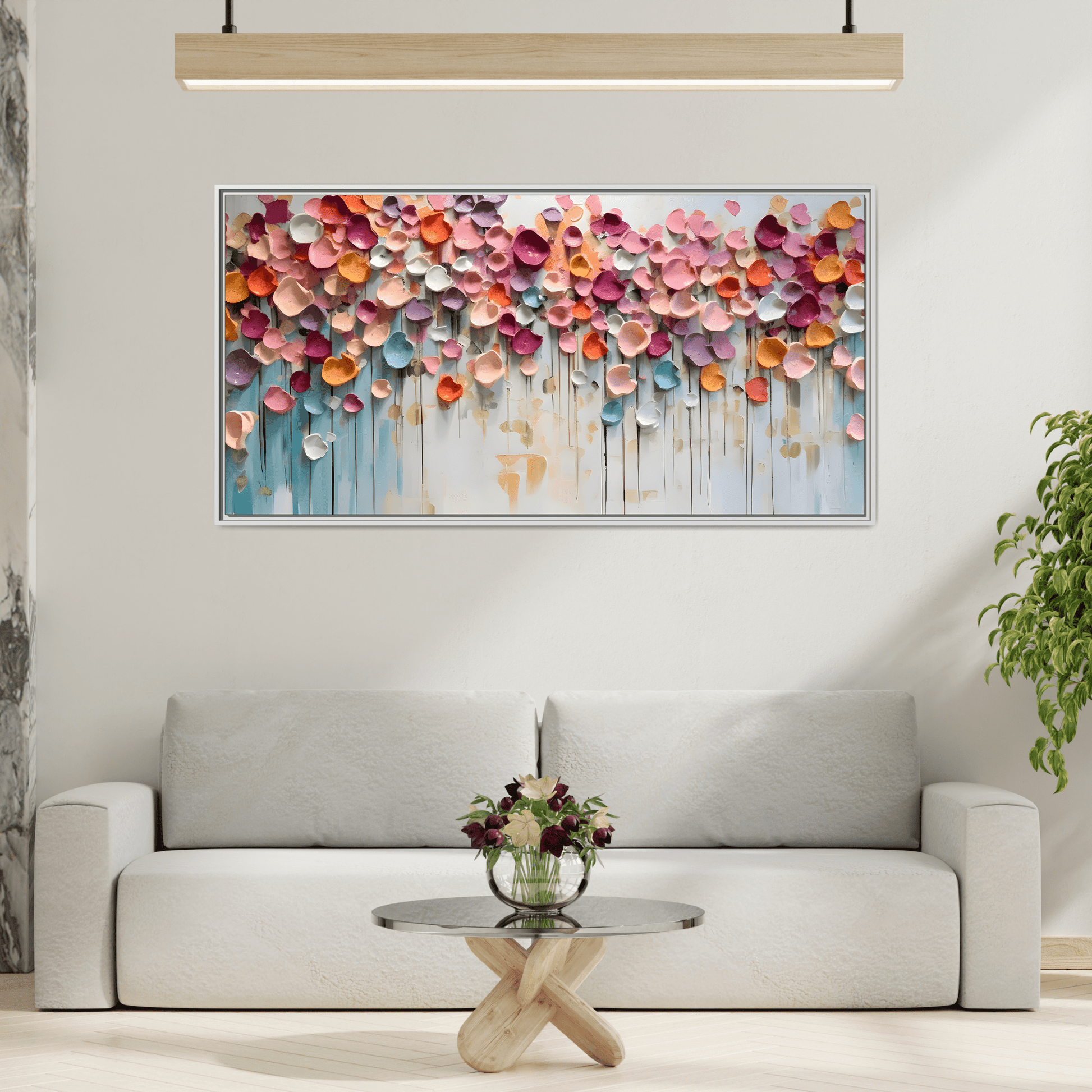 Vibrant Floral Canvas Wall Art - Extra Large Framed Home Decor - YesArtYes