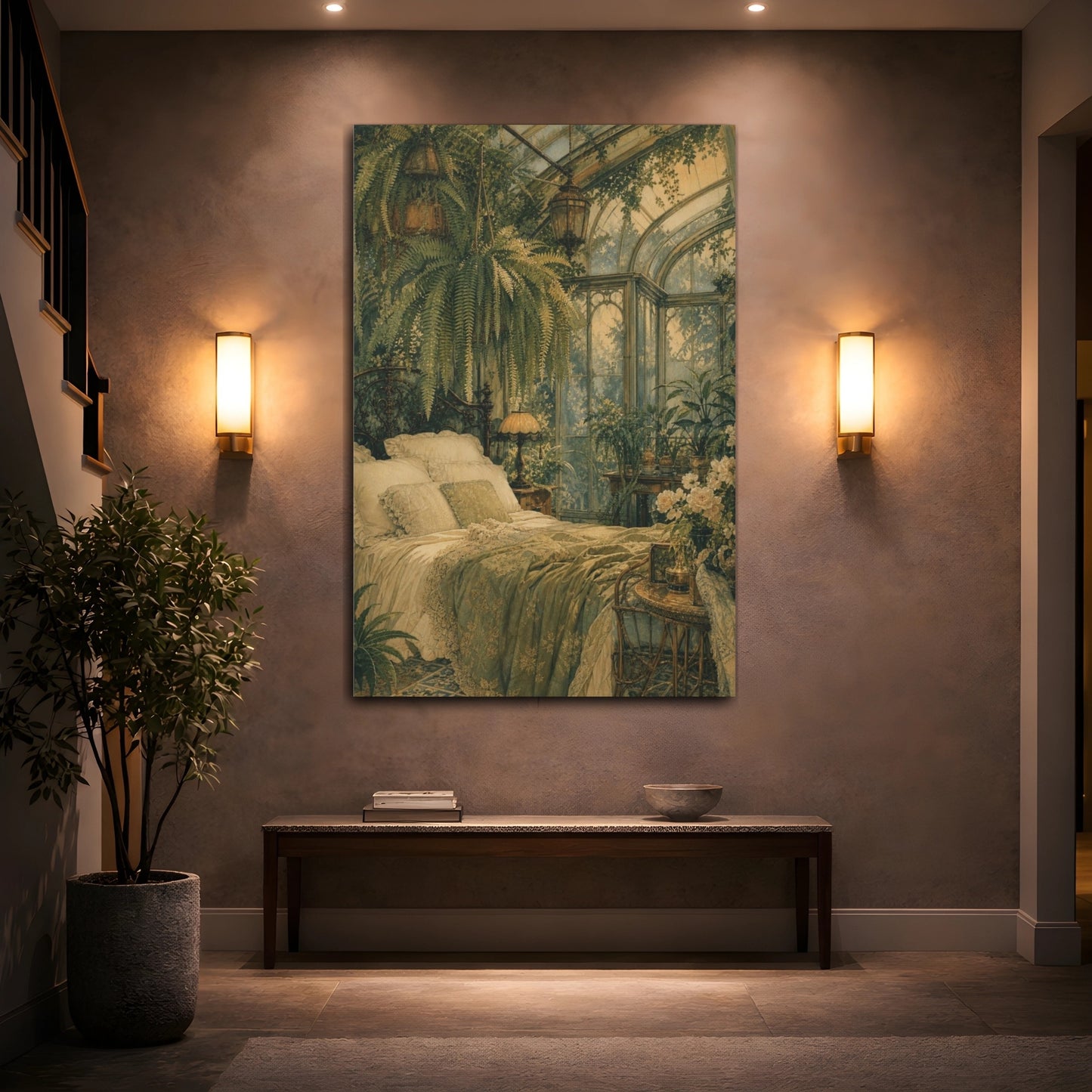 Mockup 2. Victorian Conservatory Bedroom shown as canvas print