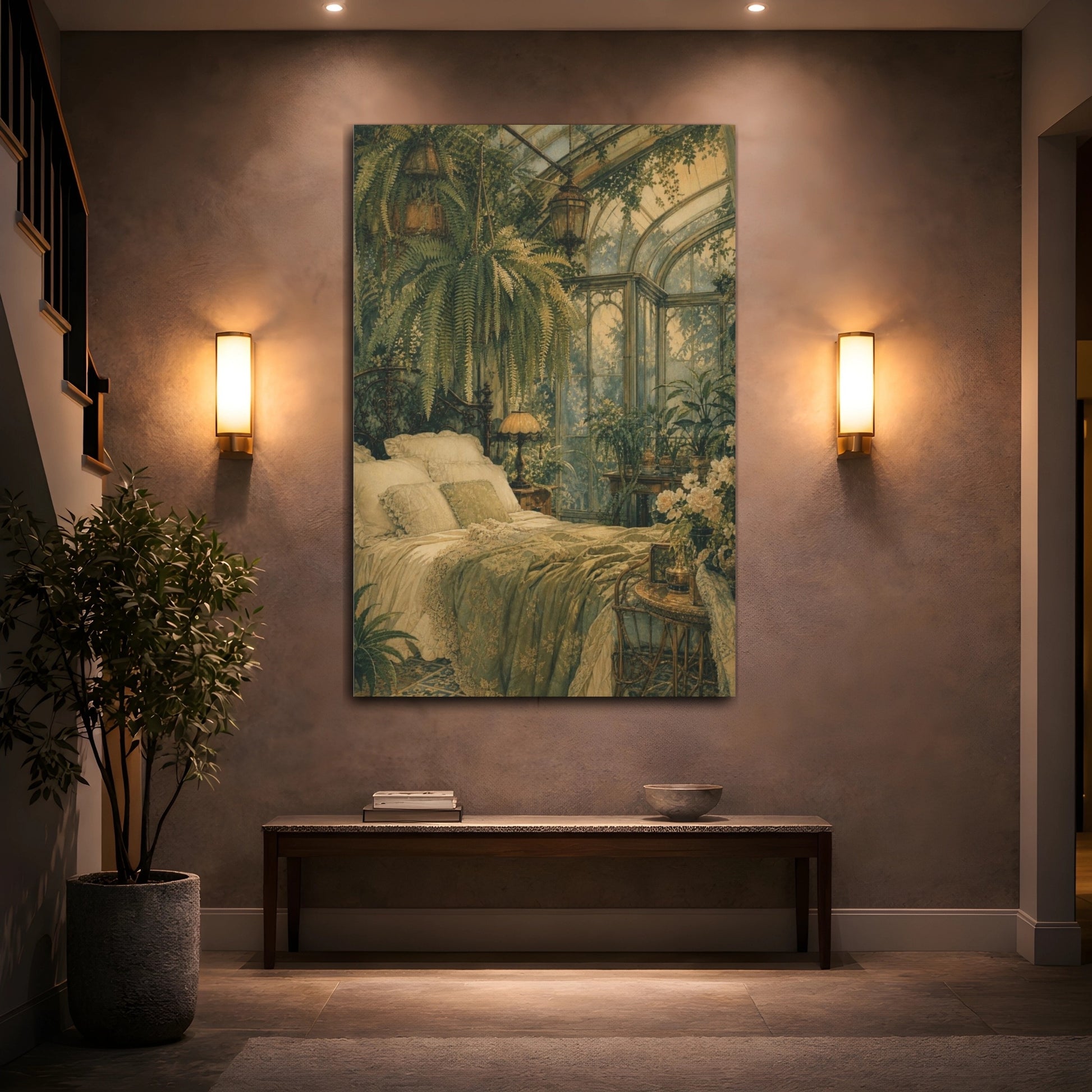 Mockup 2. Victorian Conservatory Bedroom shown as canvas print