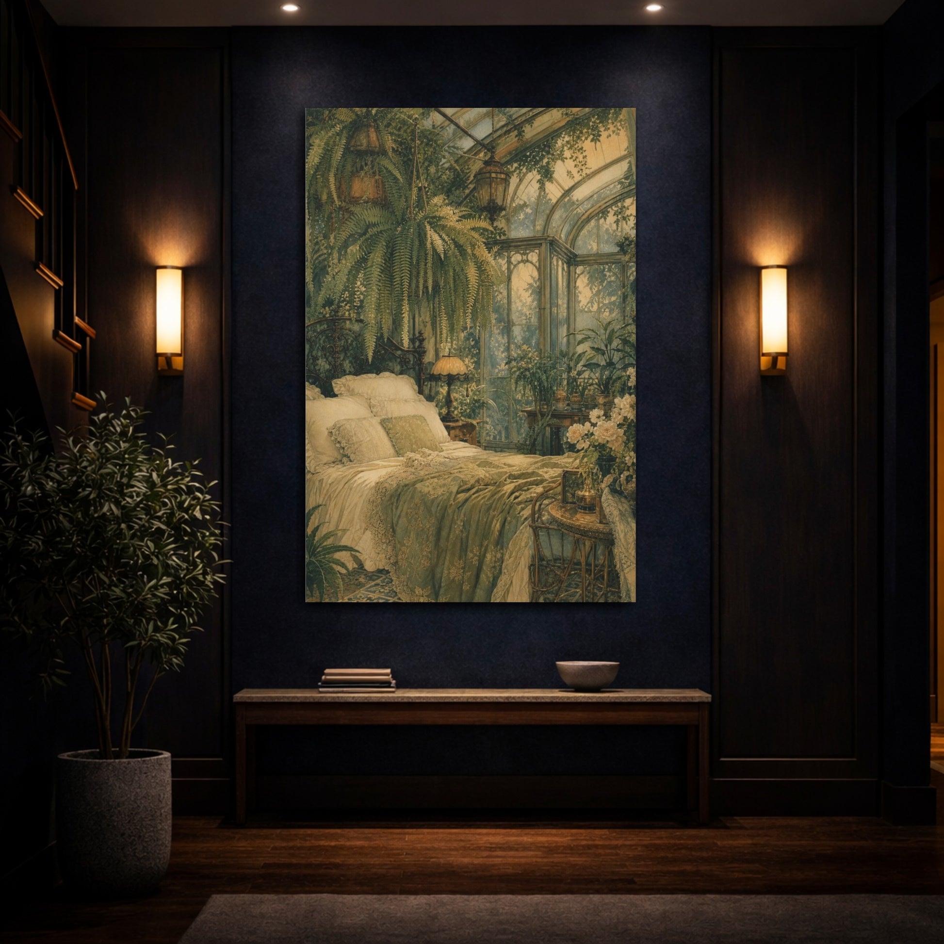 Mockup 4. Victorian Conservatory Bedroom shown as canvas print