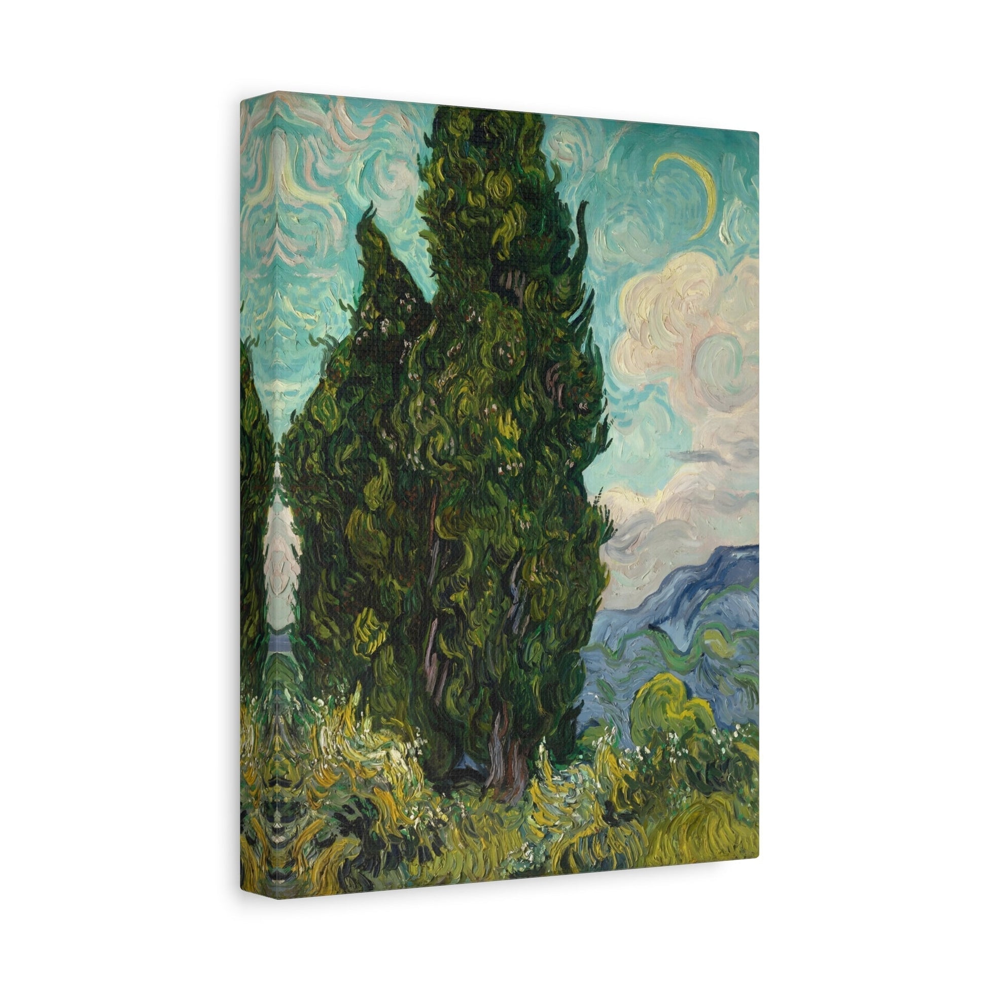 Vincent Van Gogh Cypresses - Canvas Wall Art Print Reproduction - YesArtYes