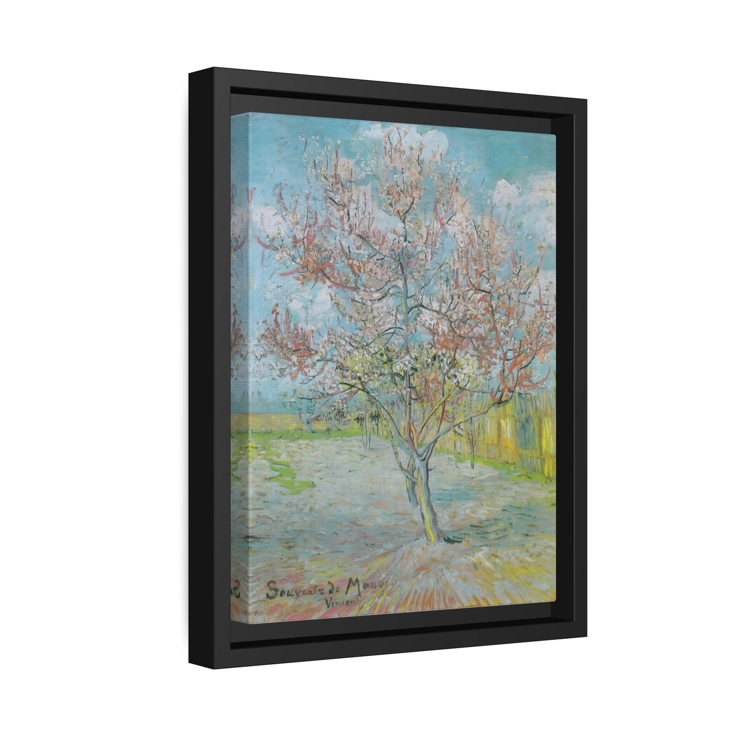 Vincent van Gogh Flowering Orchards - Framed Canvas Wall Art Print in Black Frame