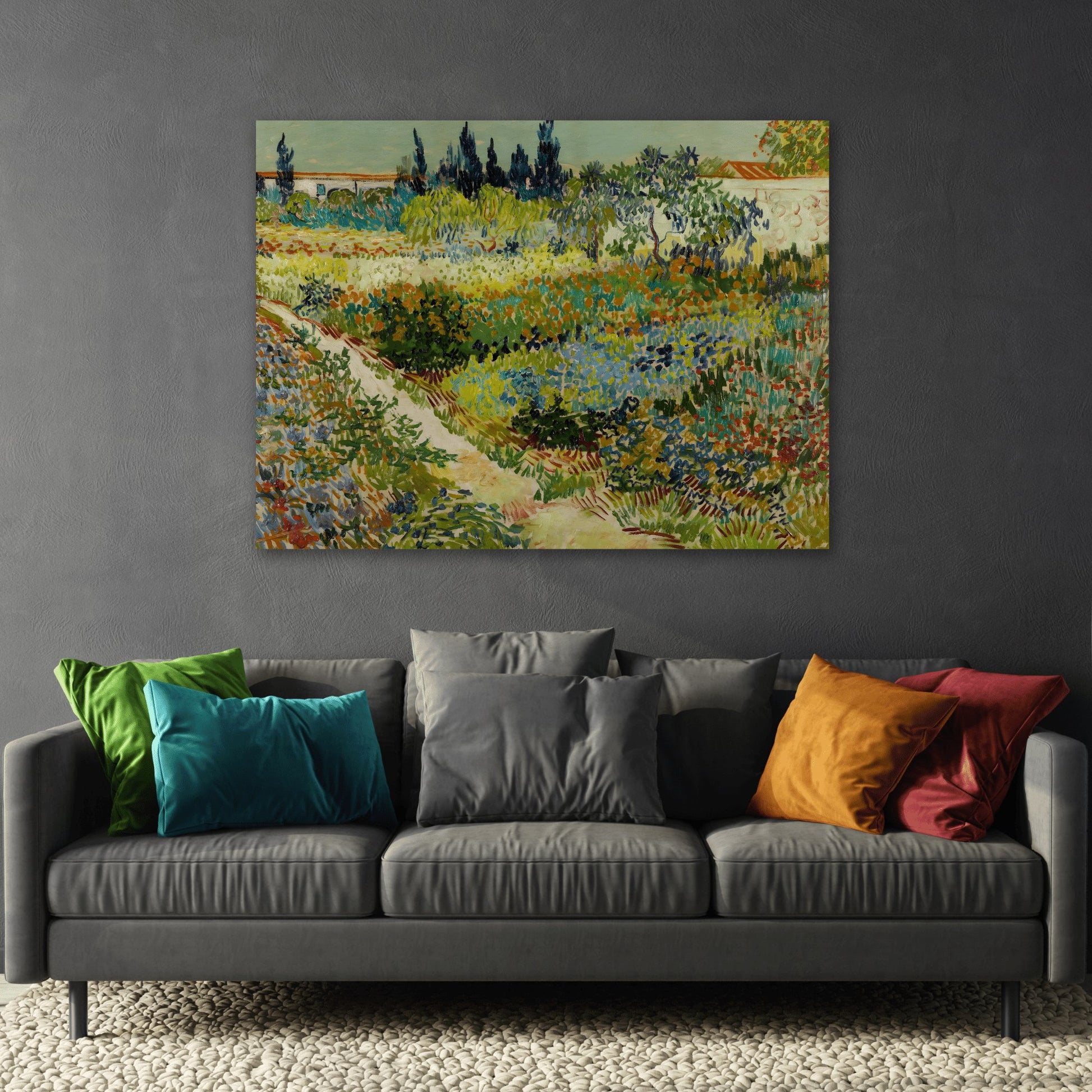 Vincent Van Gogh Garden in Arles - Colorful Landscape Canvas Print