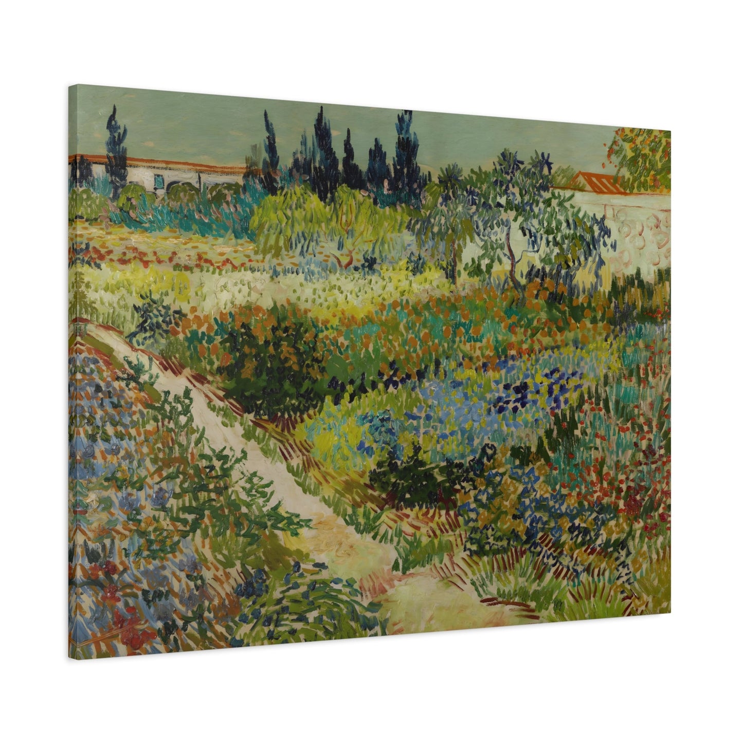 Vincent Van Gogh Garden in Arles - Colorful Landscape Canvas Print