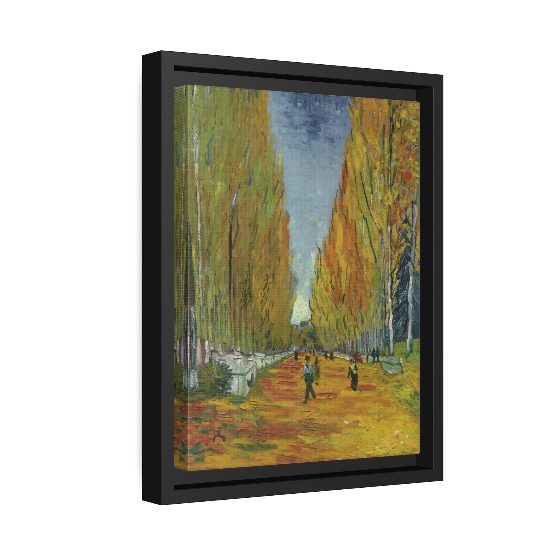 Vincent van Gogh Les Alyscamps - Framed Canvas Wall Art Print in Black Frame