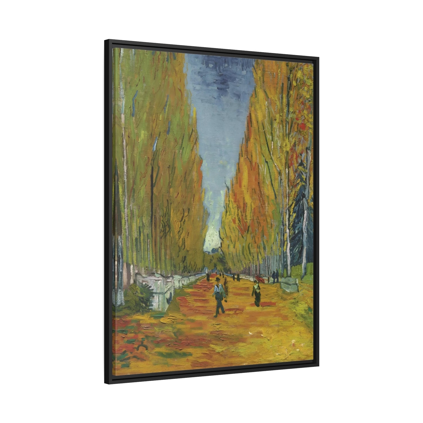 Vincent van Gogh Les Alyscamps - Framed Canvas Wall Art Print in Black Frame