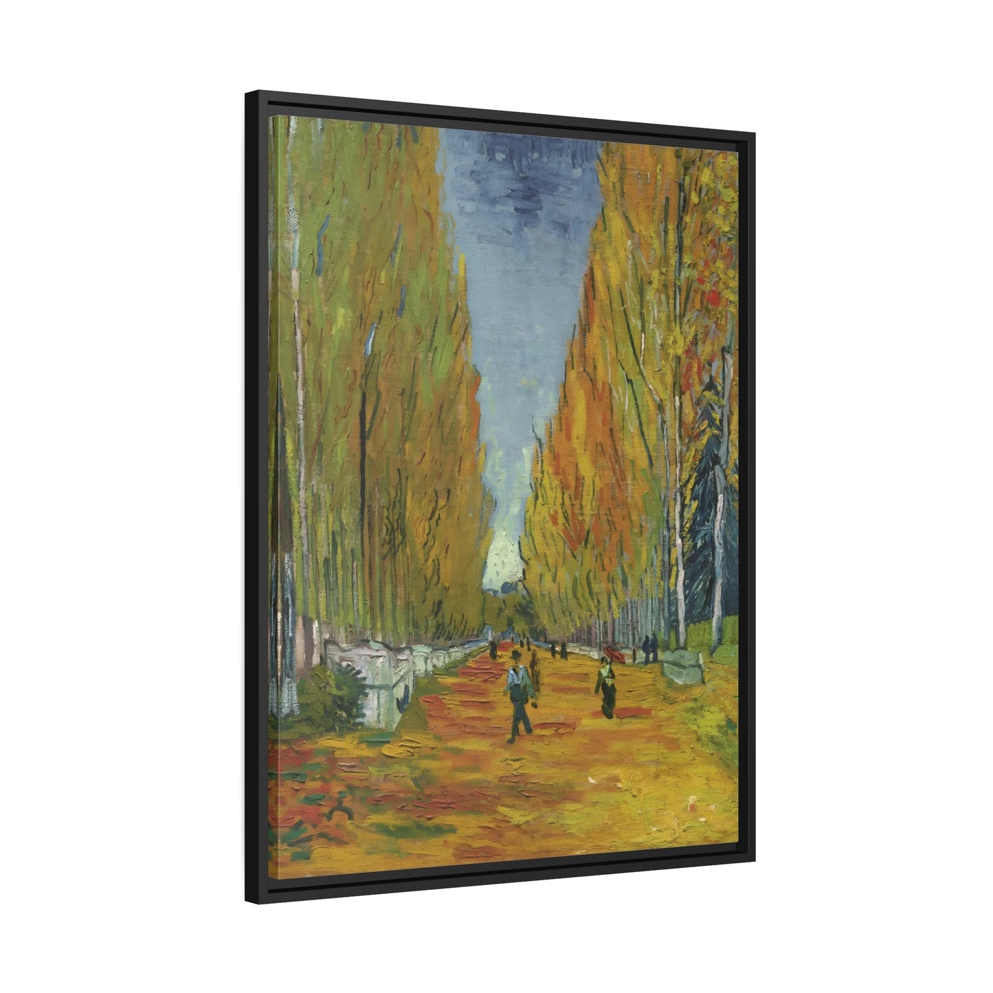 Vincent van Gogh Les Alyscamps - Framed Canvas Wall Art Print in Black Frame