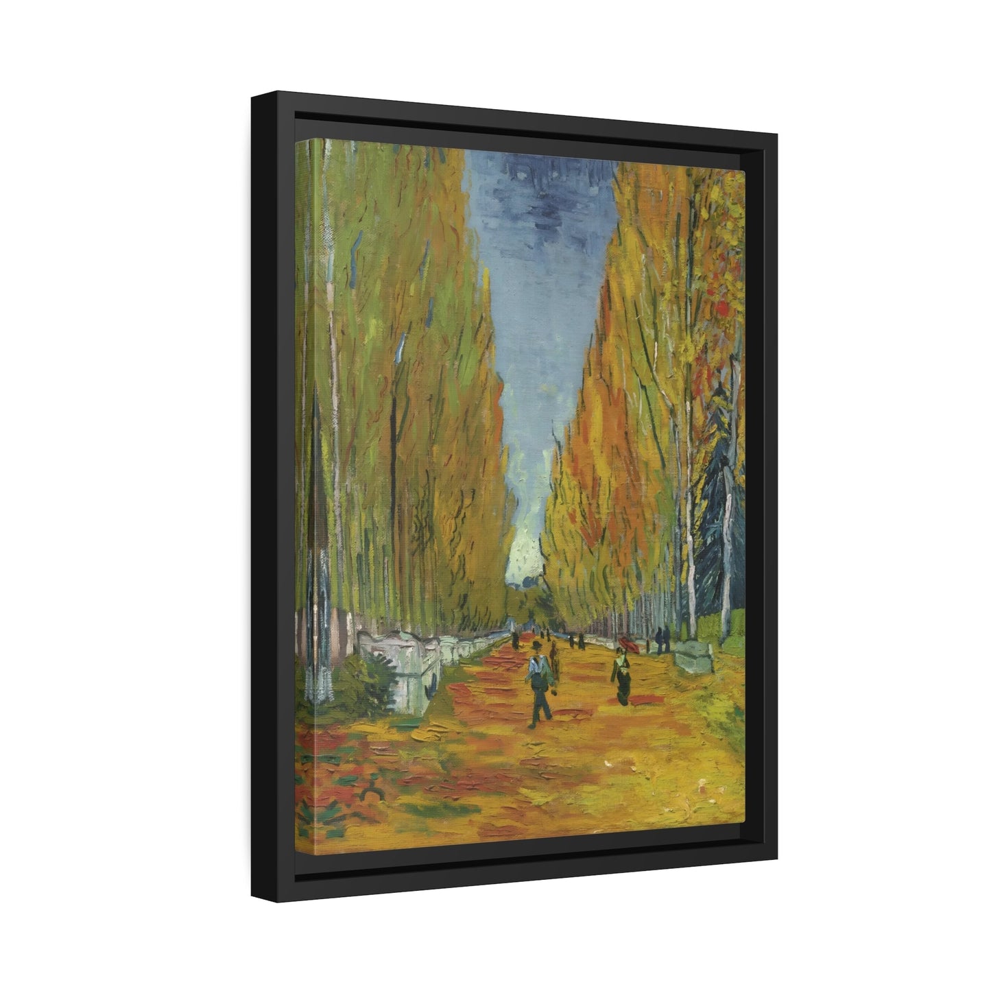 Vincent van Gogh Les Alyscamps - Framed Canvas Wall Art Print in Black Frame