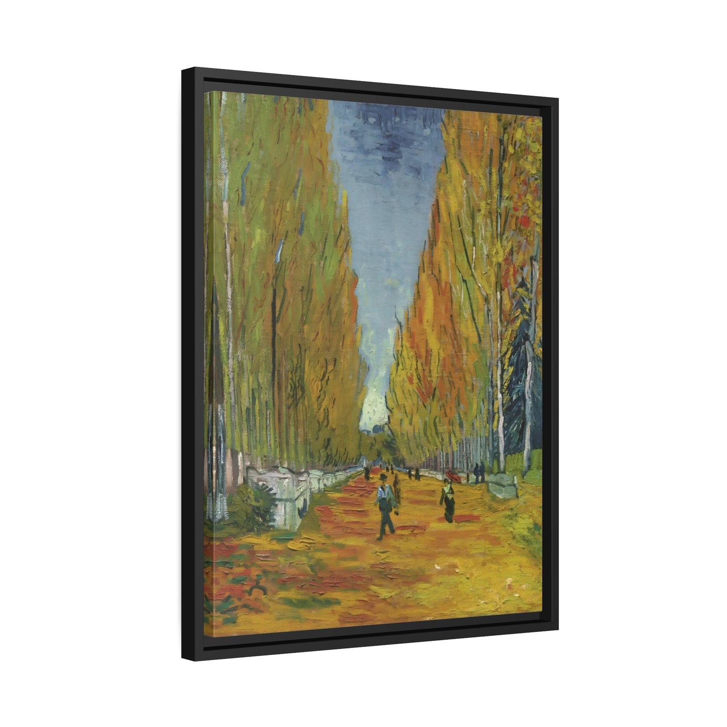 Vincent van Gogh Les Alyscamps - Framed Canvas Wall Art Print in Black Frame