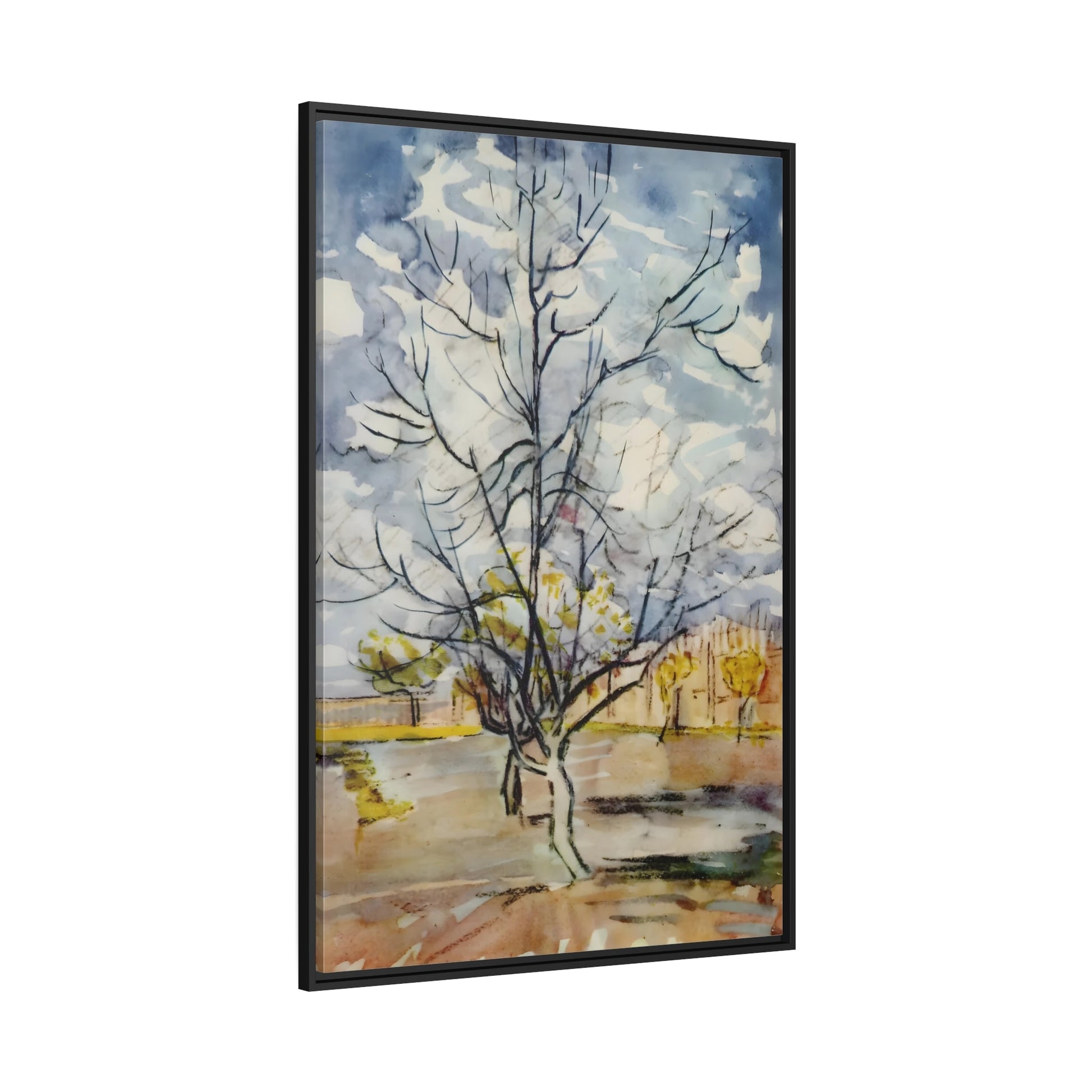 Vincent van Gogh Pink Peach Tree - Framed Canvas Print Artwork