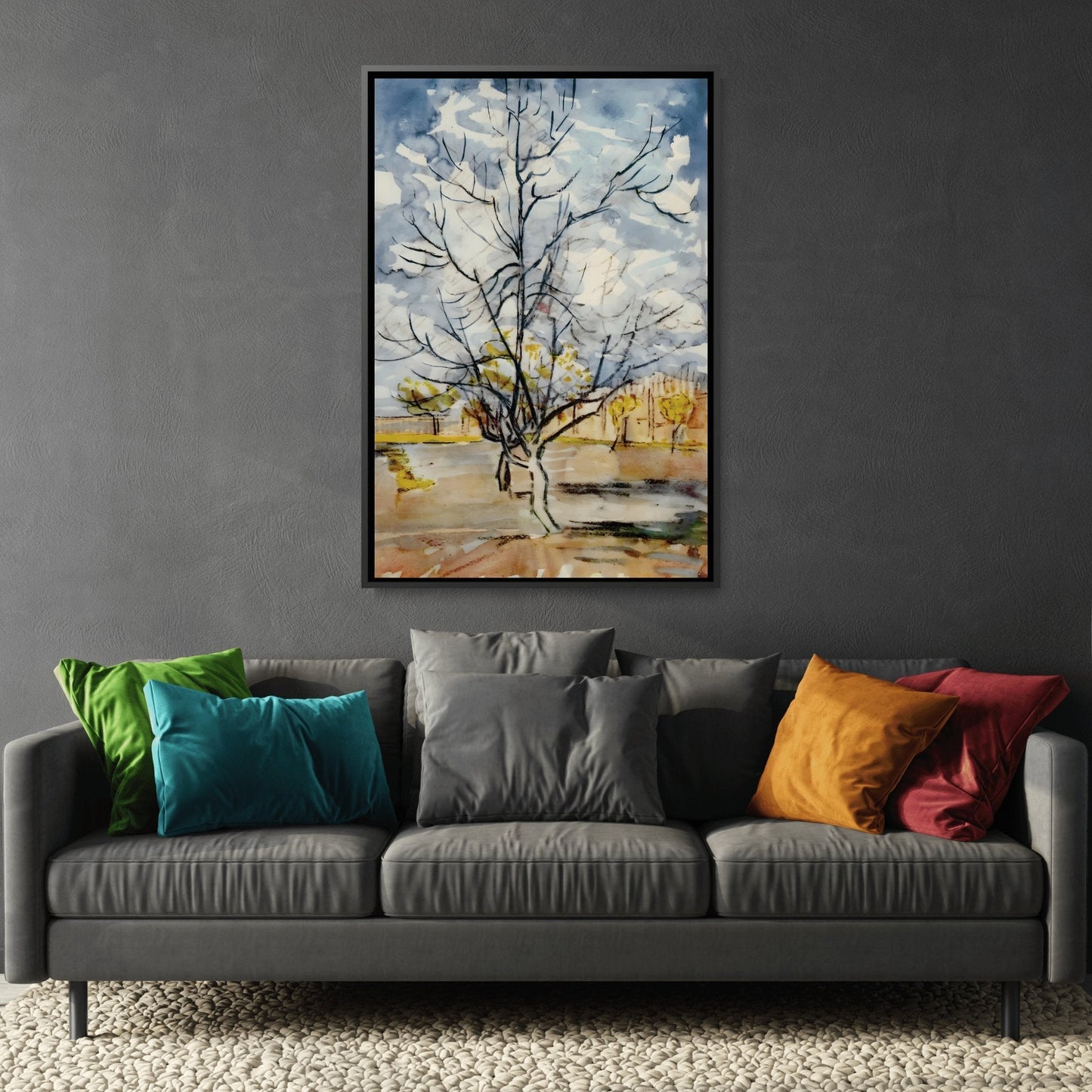 Vincent van Gogh Pink Peach Tree - Framed Canvas Print Artwork