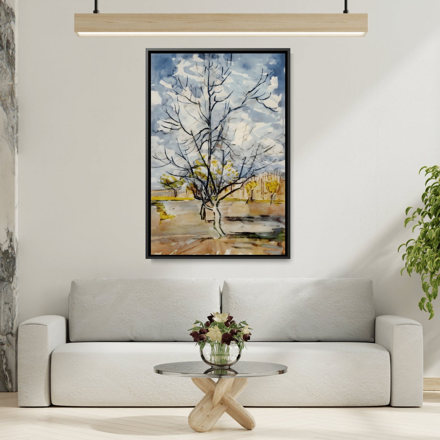 Vincent van Gogh Pink Peach Tree - Framed Canvas Print Artwork