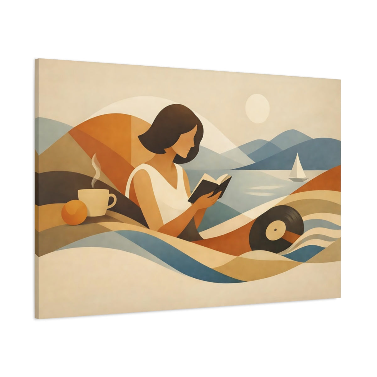 Vintage Abstract Motion shown as stretched canvas wall art