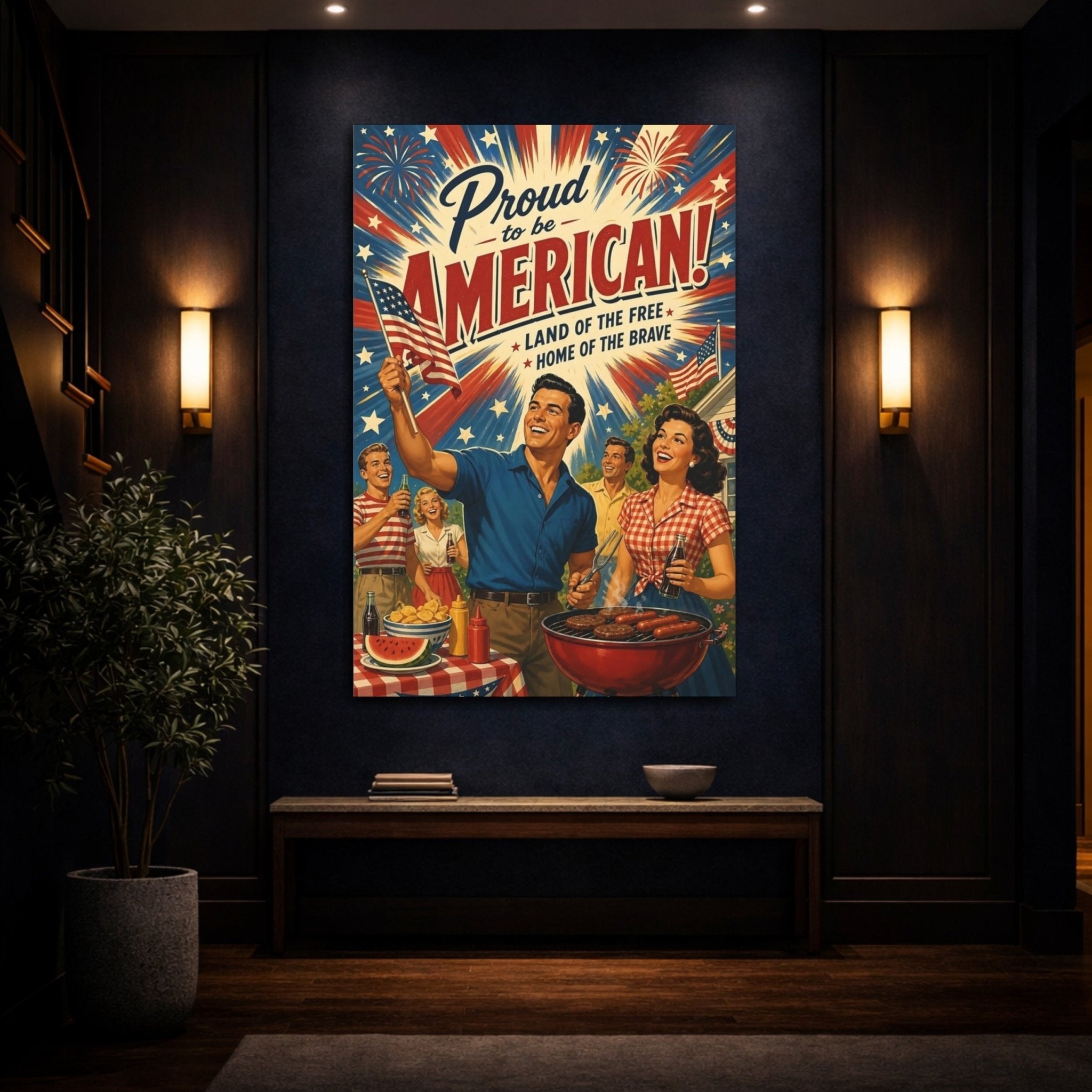 Proud American Celebration Canvas Wall Art - YesArtYes