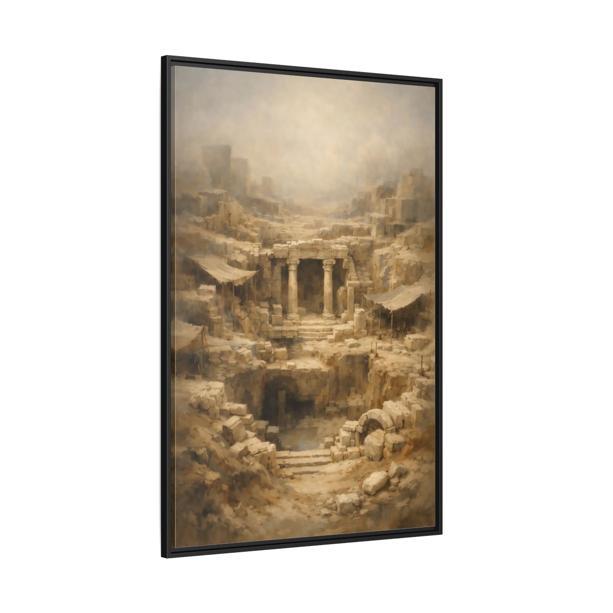 Main Mockup. Vintage Ancient Ruins Ancient Stone Ruins shown as stretched canvas wall art