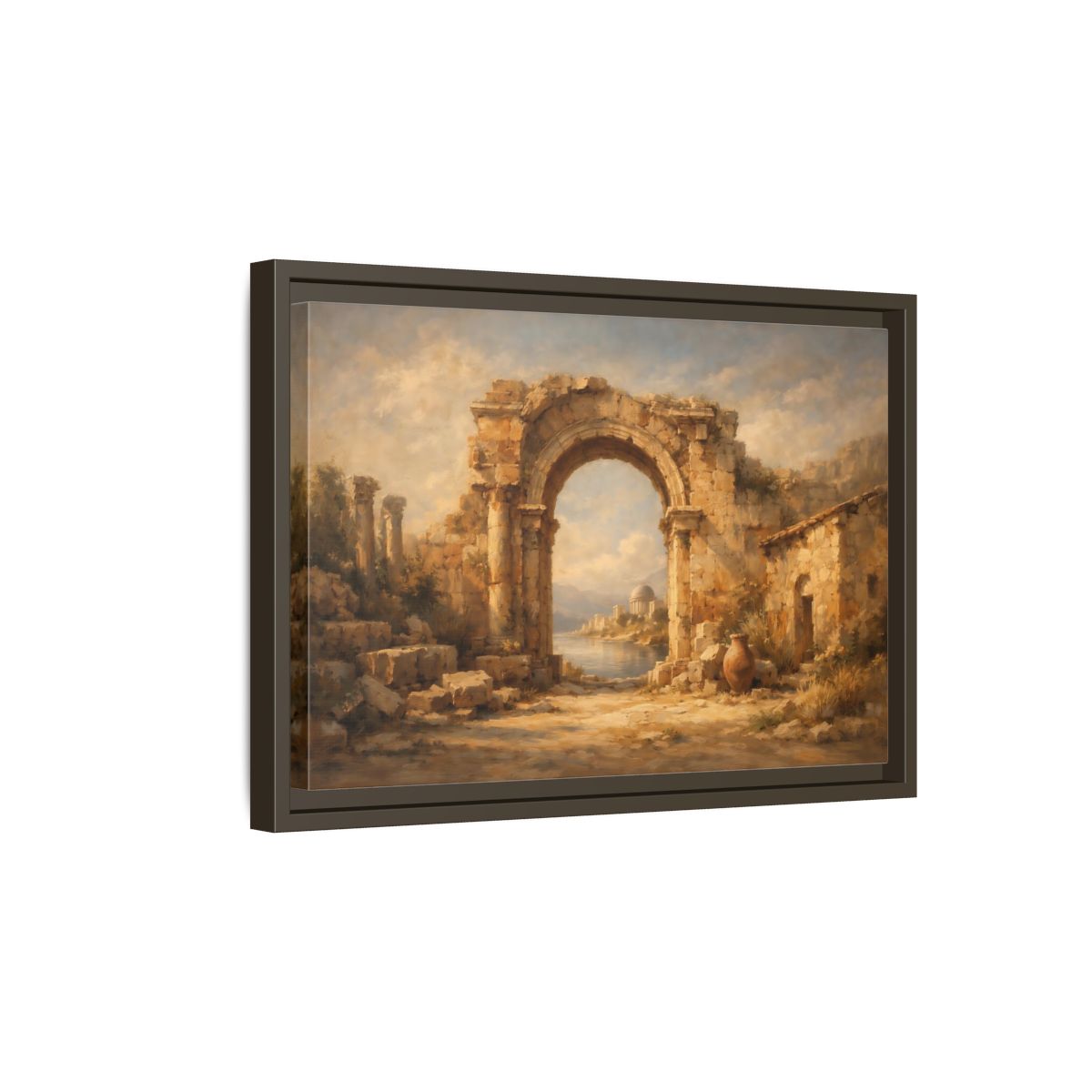 Side Mockup 5. Vintage Ancient Ruins Ancient Roman Landscape shown as stretched canvas wall art