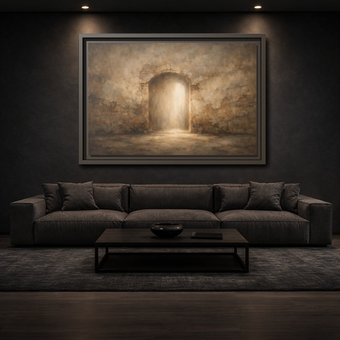Mockup 2. Vintage Archway Rustic Archway shown as stretched canvas wall art