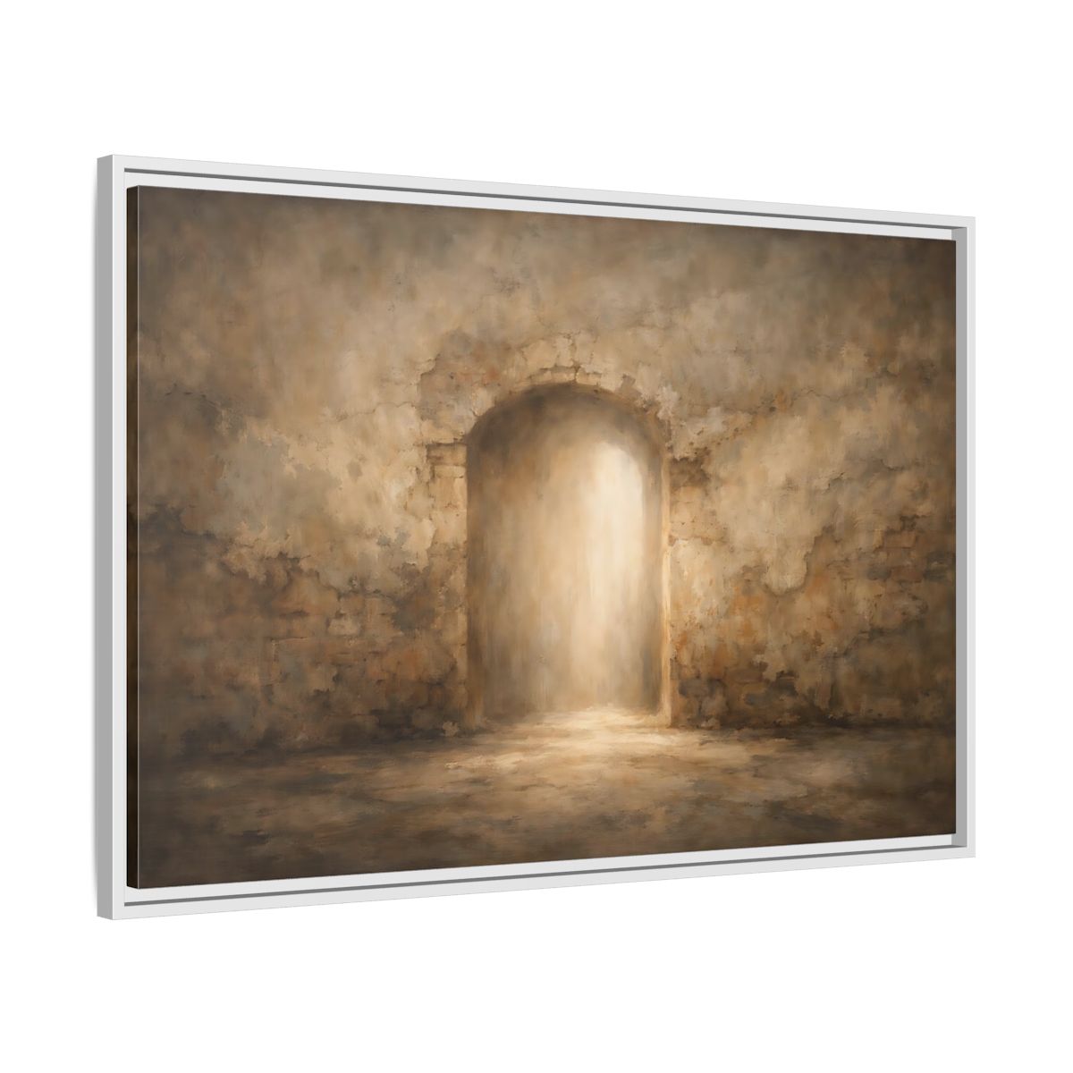 Side Mockup 8. Vintage Archway Rustic Archway shown as stretched canvas wall art