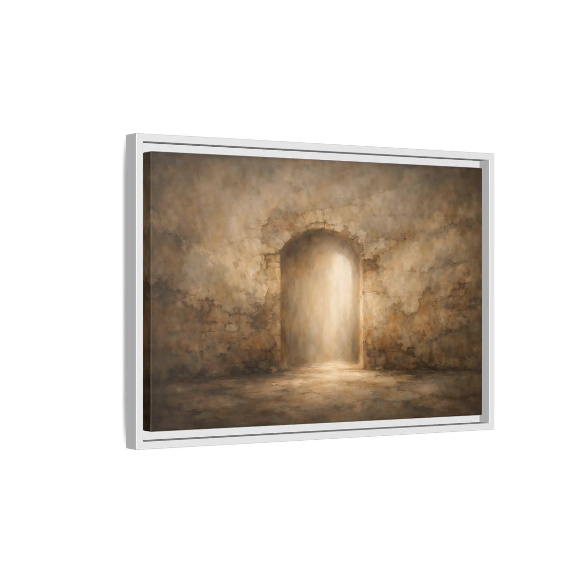 Side Mockup 1. Vintage Archway Rustic Archway shown as stretched canvas wall art