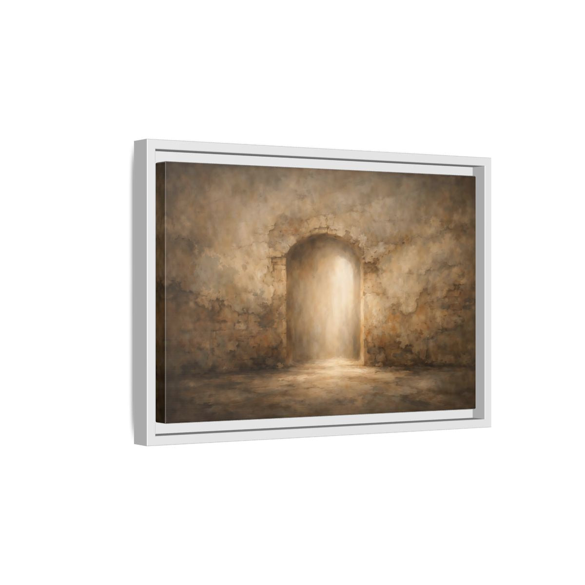 Side Mockup 4. Vintage Archway Rustic Archway shown as stretched canvas wall art