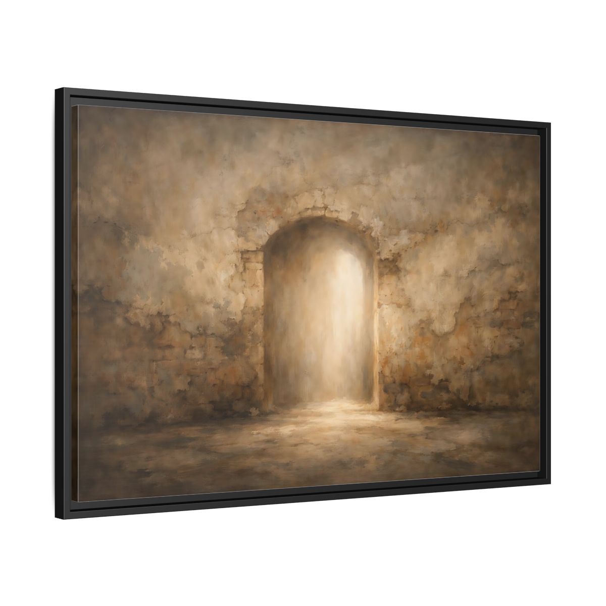 Side Mockup 13. Vintage Archway Rustic Archway shown as stretched canvas wall art